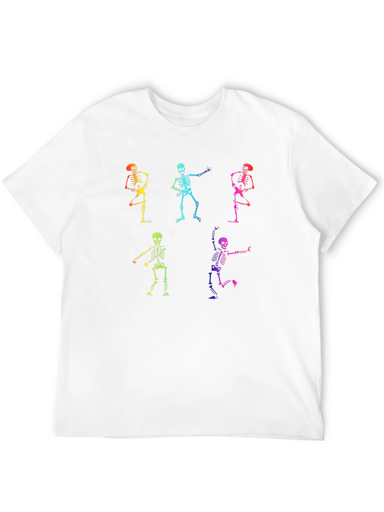 Rainbow Skeleton Dance Graphic T-Shirt
