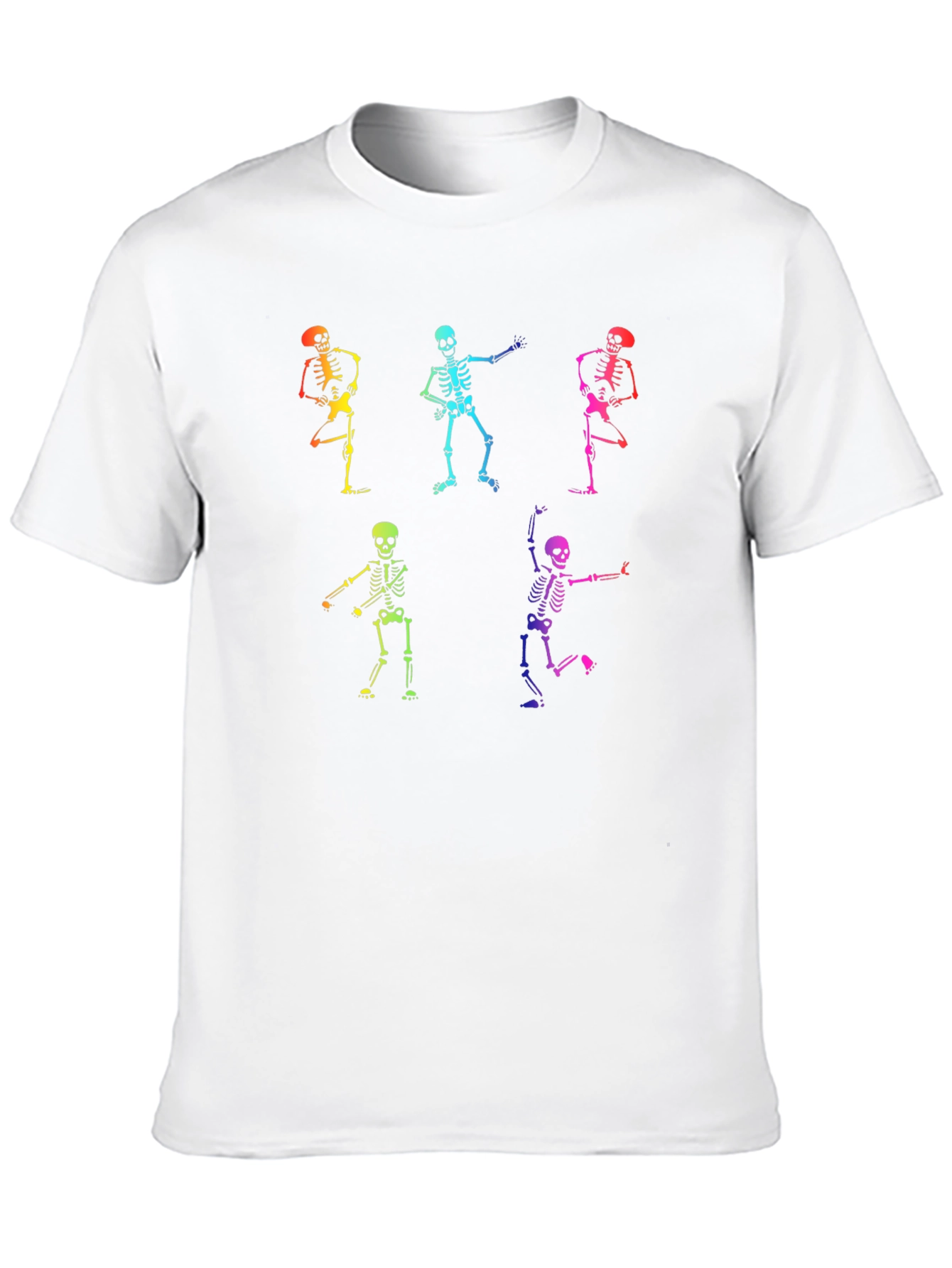 Rainbow Skeleton Dance Graphic T-Shirt