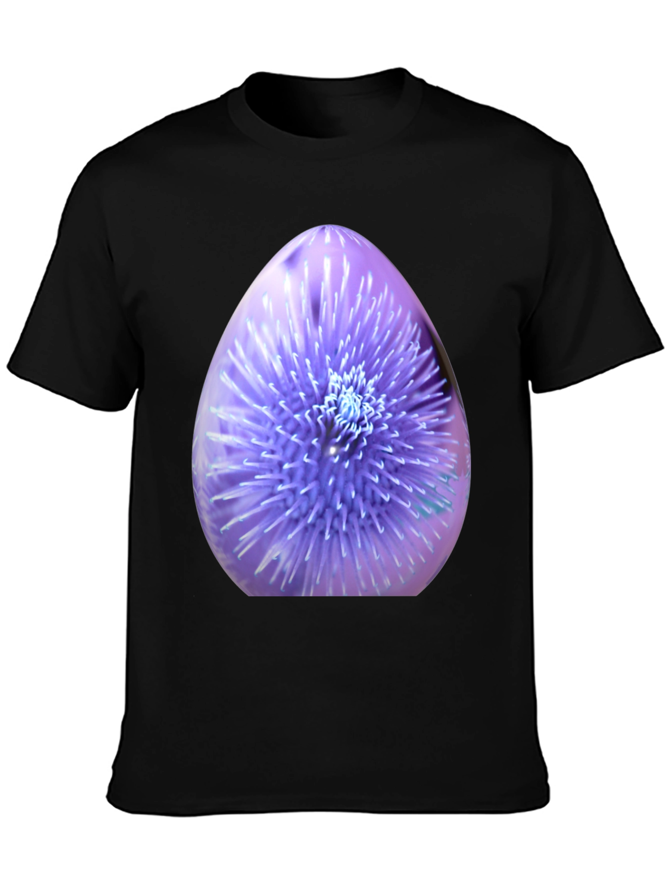 Thistle Print Black Crew Neck T-Shirt