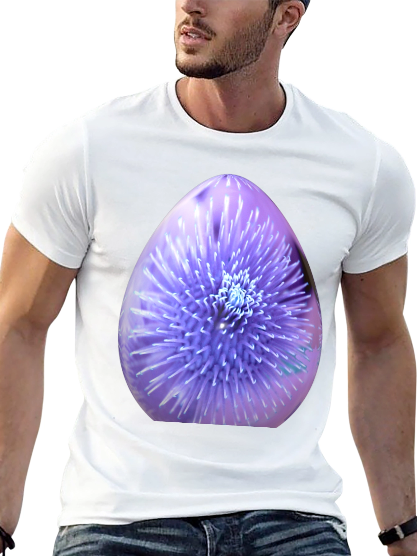 Thistle Print Black Crew Neck T-Shirt