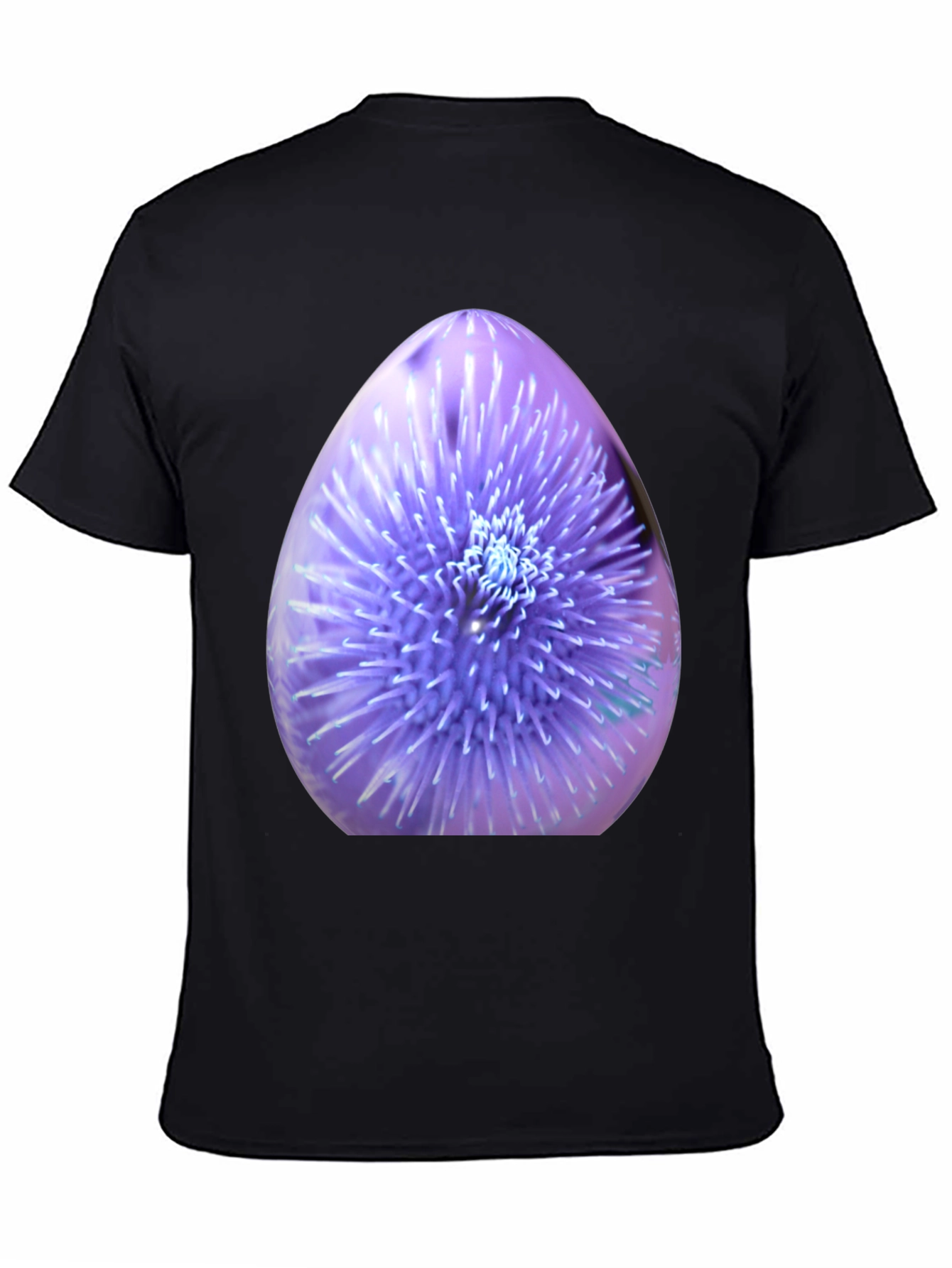 Thistle Print Black Crew Neck T-Shirt