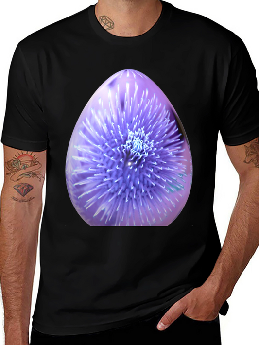 Thistle Print Black Crew Neck T-Shirt