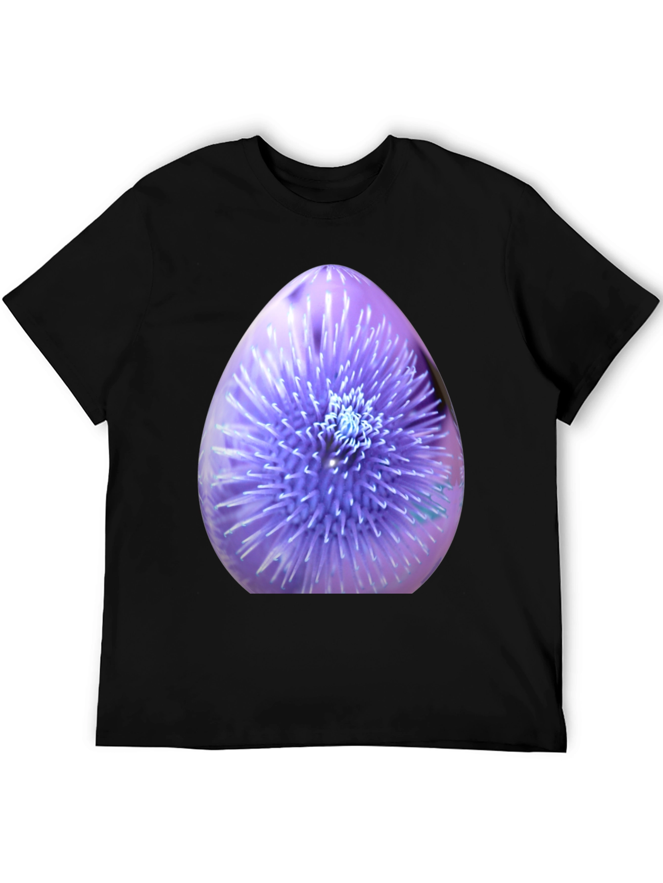 Thistle Print Black Crew Neck T-Shirt