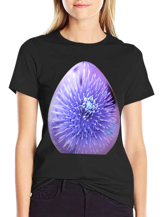 Thistle Print Black Crew Neck T-Shirt