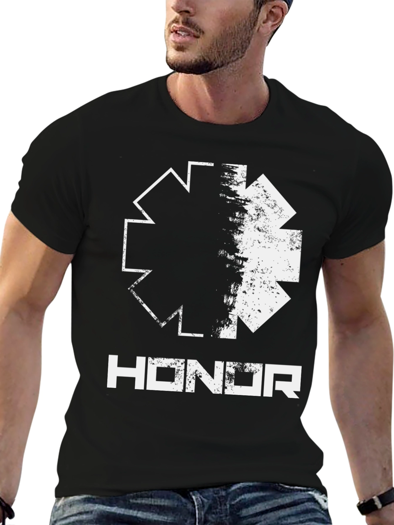Honor Graphic Tee - Distressed Star Design