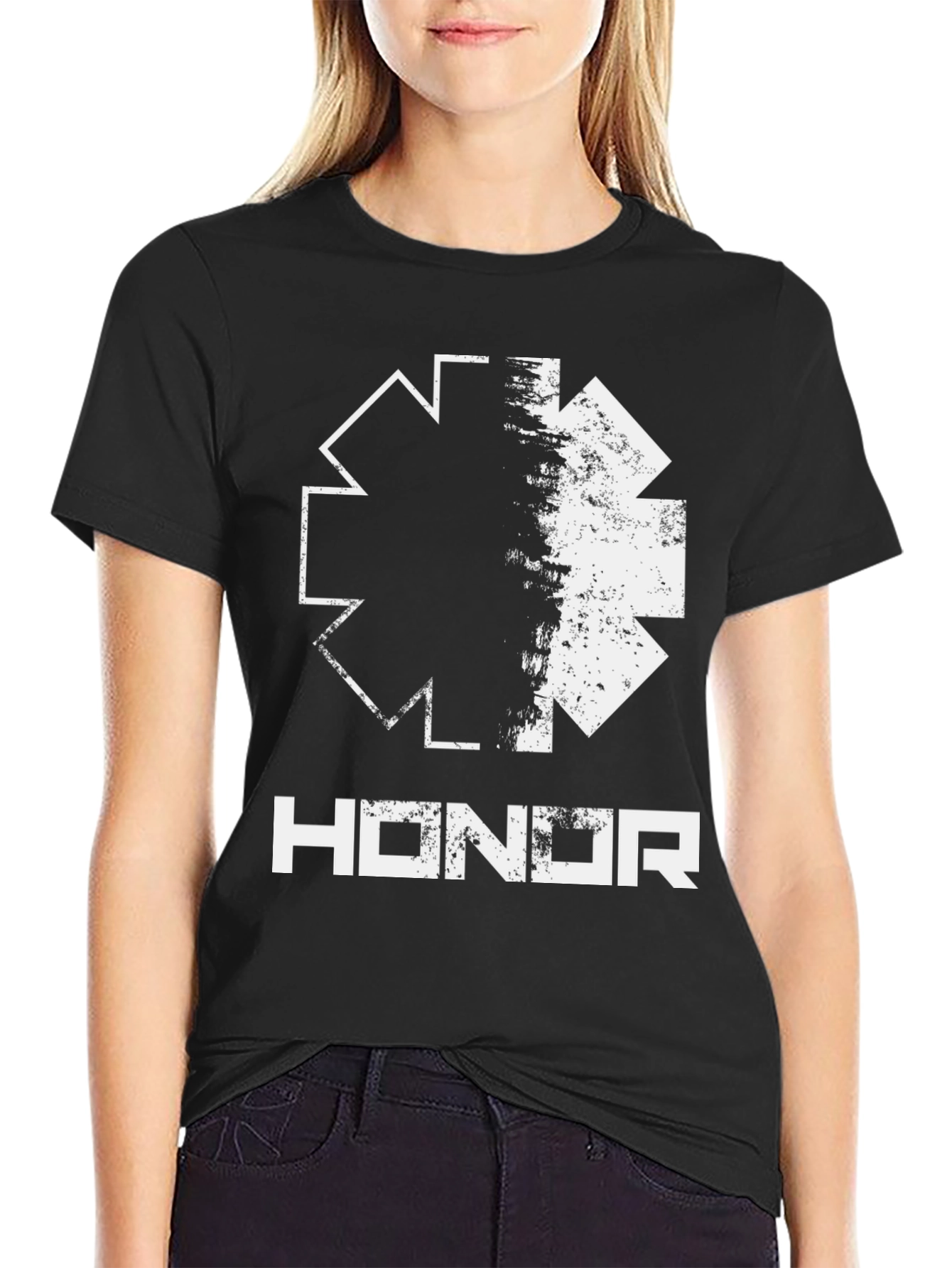 Honor Graphic Tee - Distressed Star Design