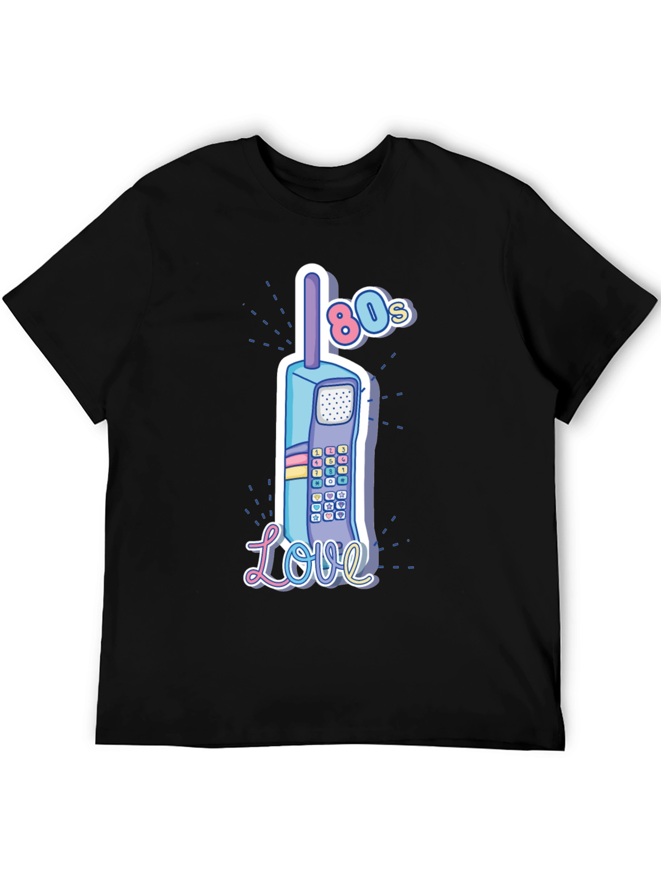Retro 80s Cell Phone Love Graphic T-Shirt