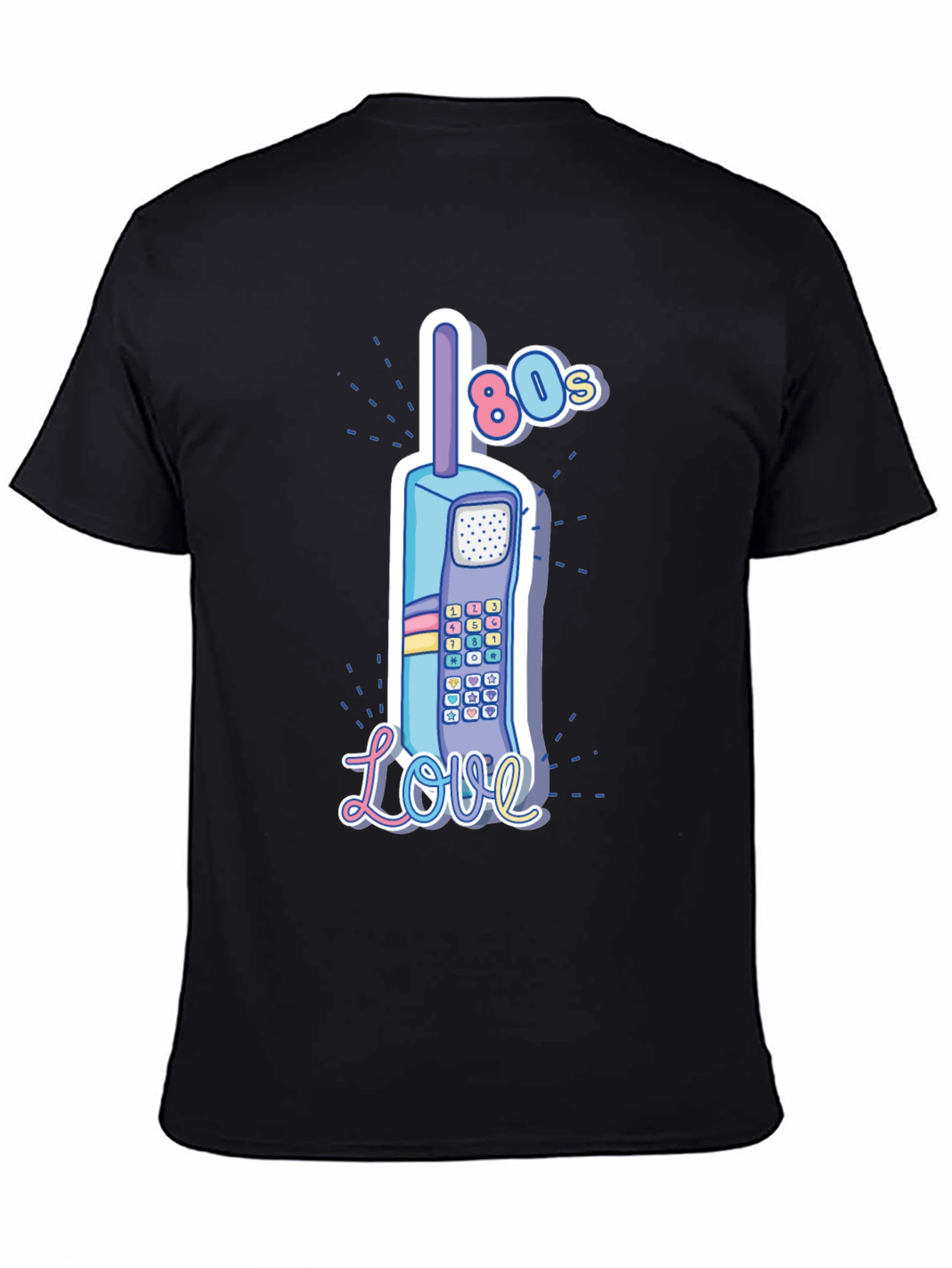 Retro 80s Cell Phone Love Graphic T-Shirt