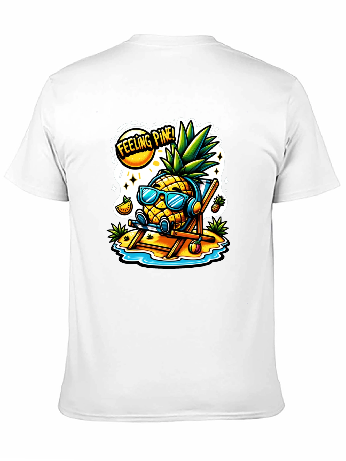 Feeling Pine Black T-Shirt - Pineapple Beach Vibes