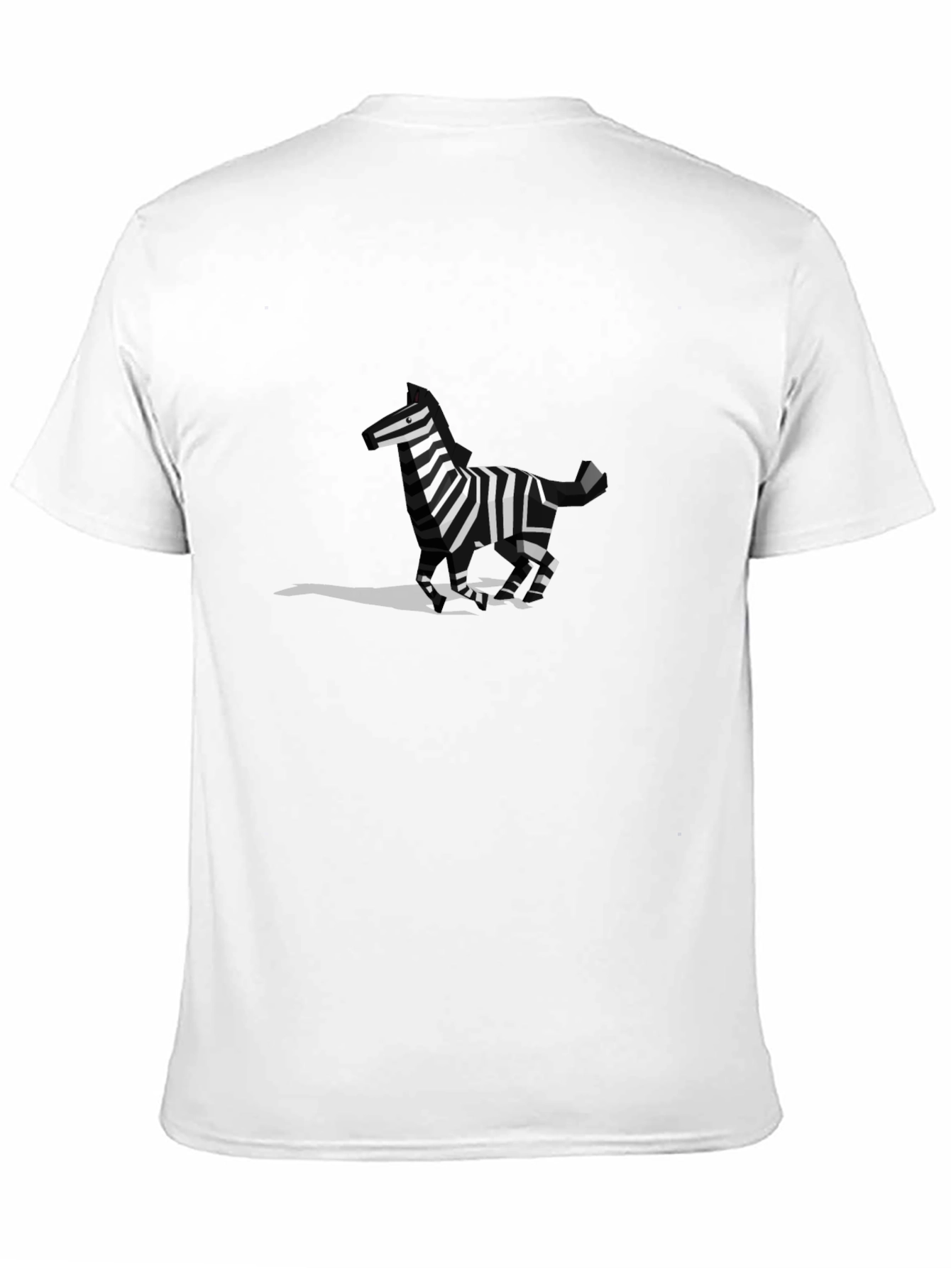 Geometric Zebra Graphic Tee - Black Cotton Blend