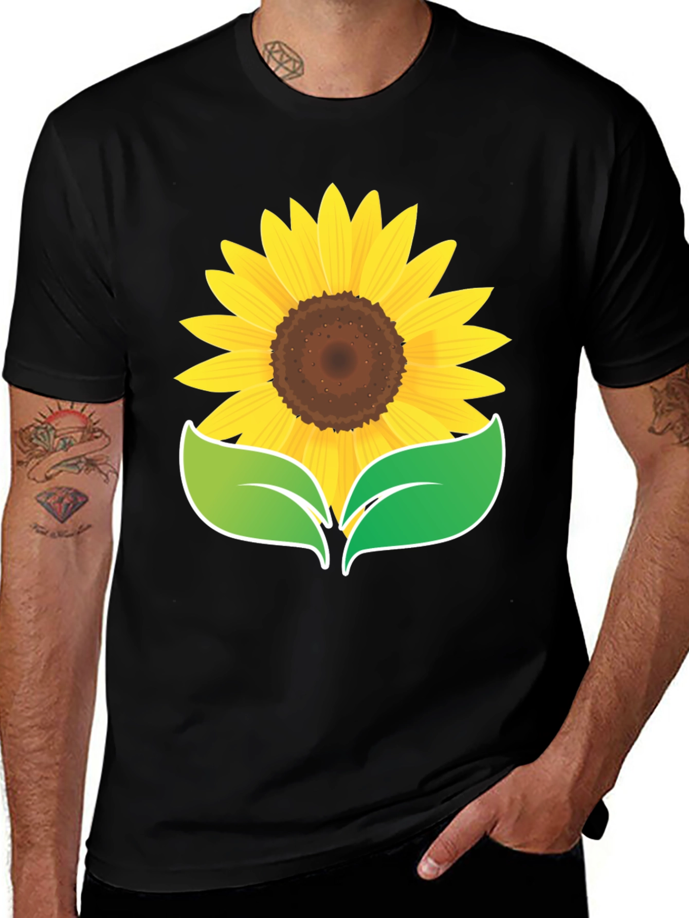 Sunflower Graphic Black T-Shirt