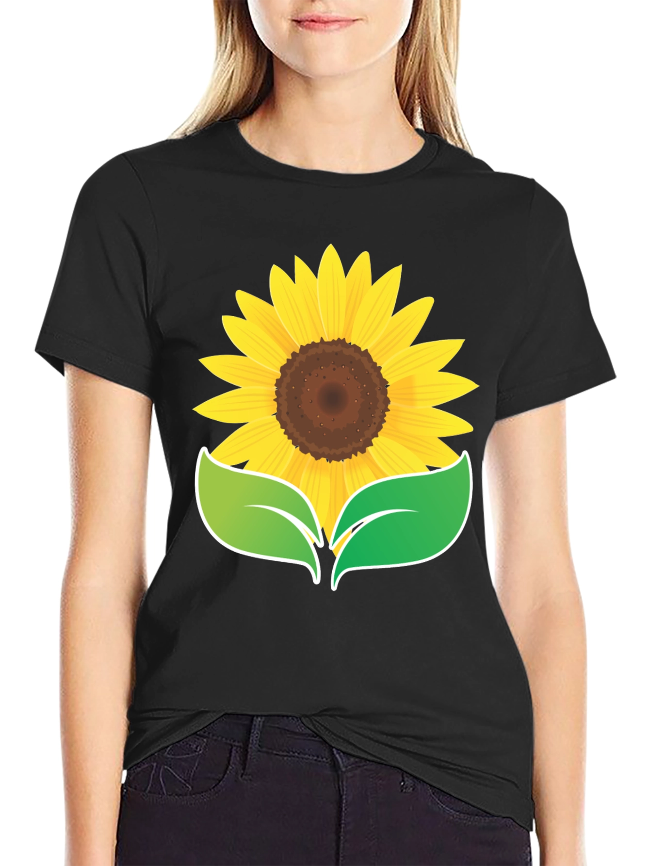 Sunflower Graphic Black T-Shirt