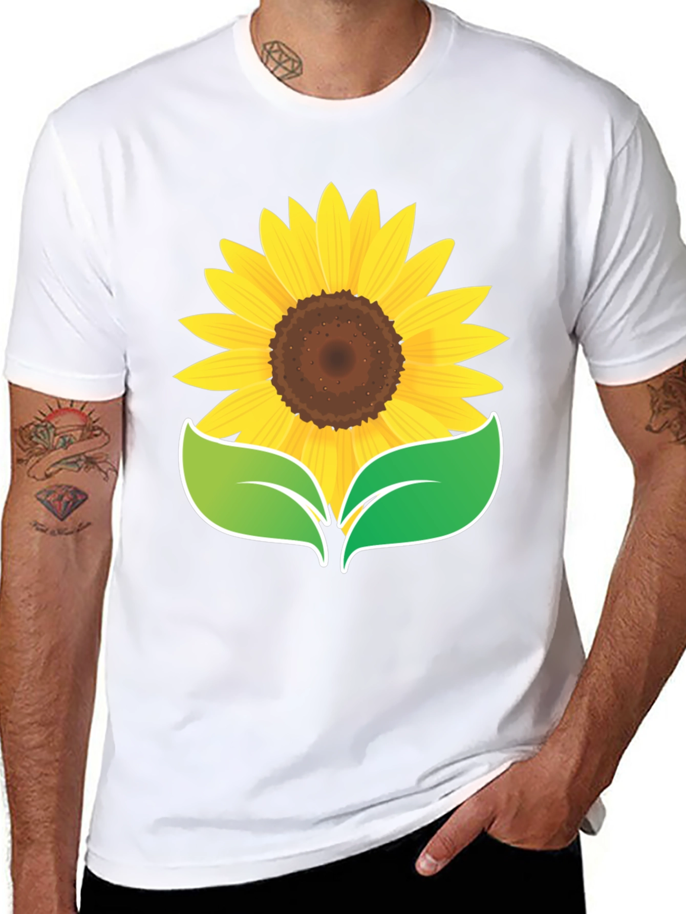 Sunflower Graphic Black T-Shirt