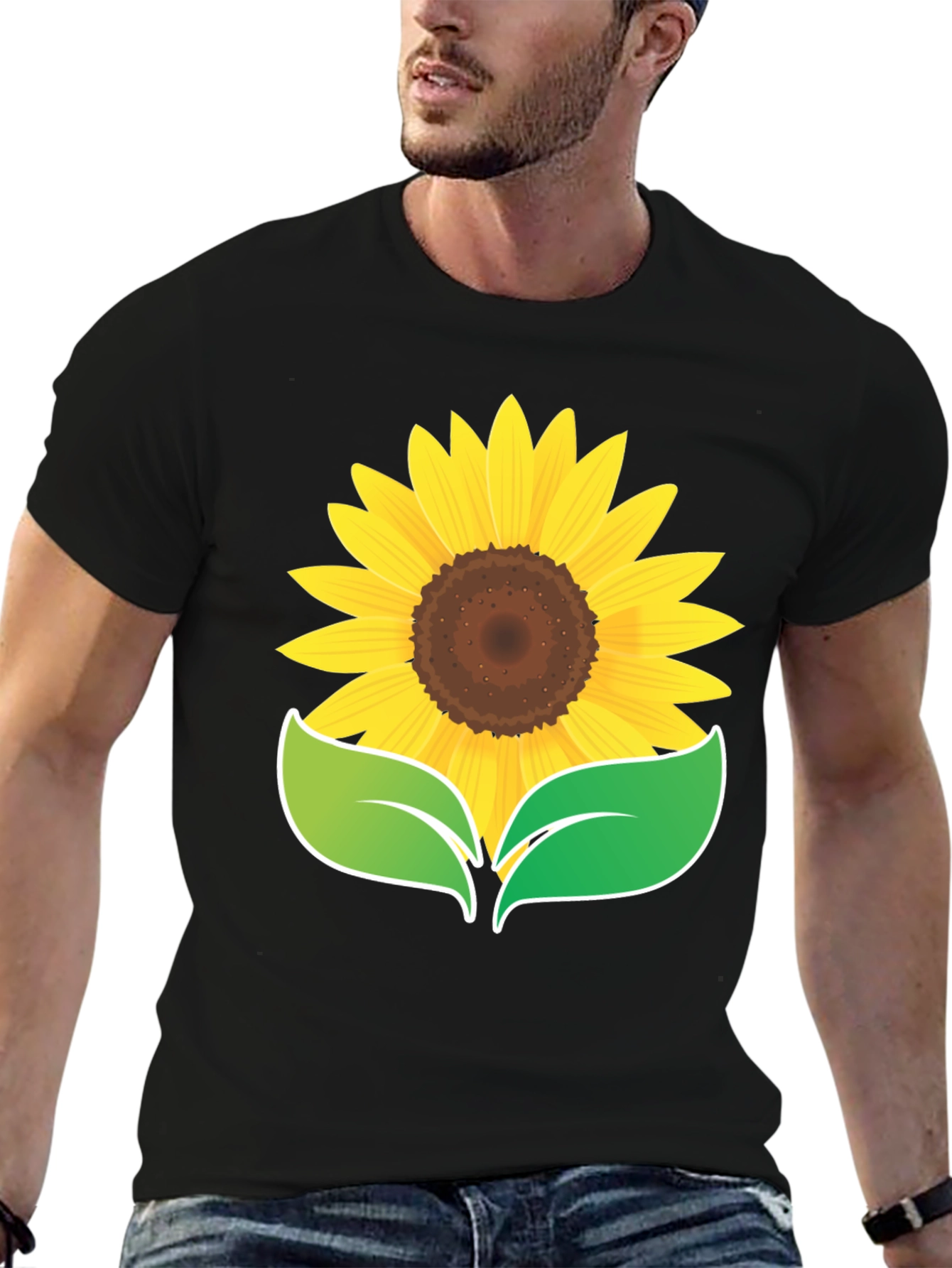 Sunflower Graphic Black T-Shirt
