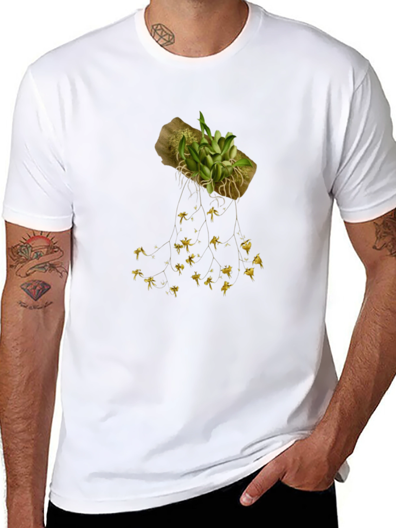 Botanical Print T-Shirt - Unique Plant Design