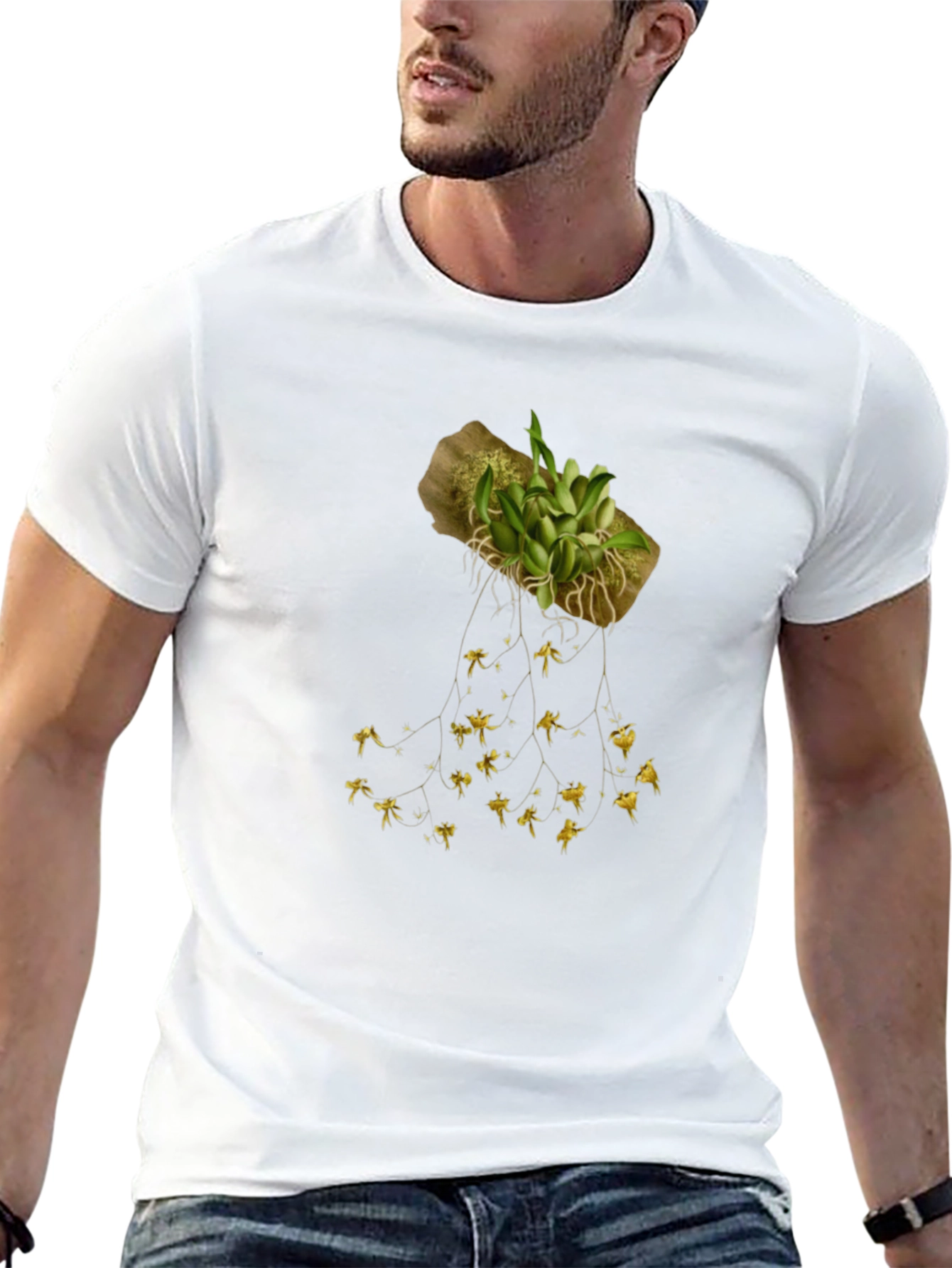 Botanical Print T-Shirt - Unique Plant Design