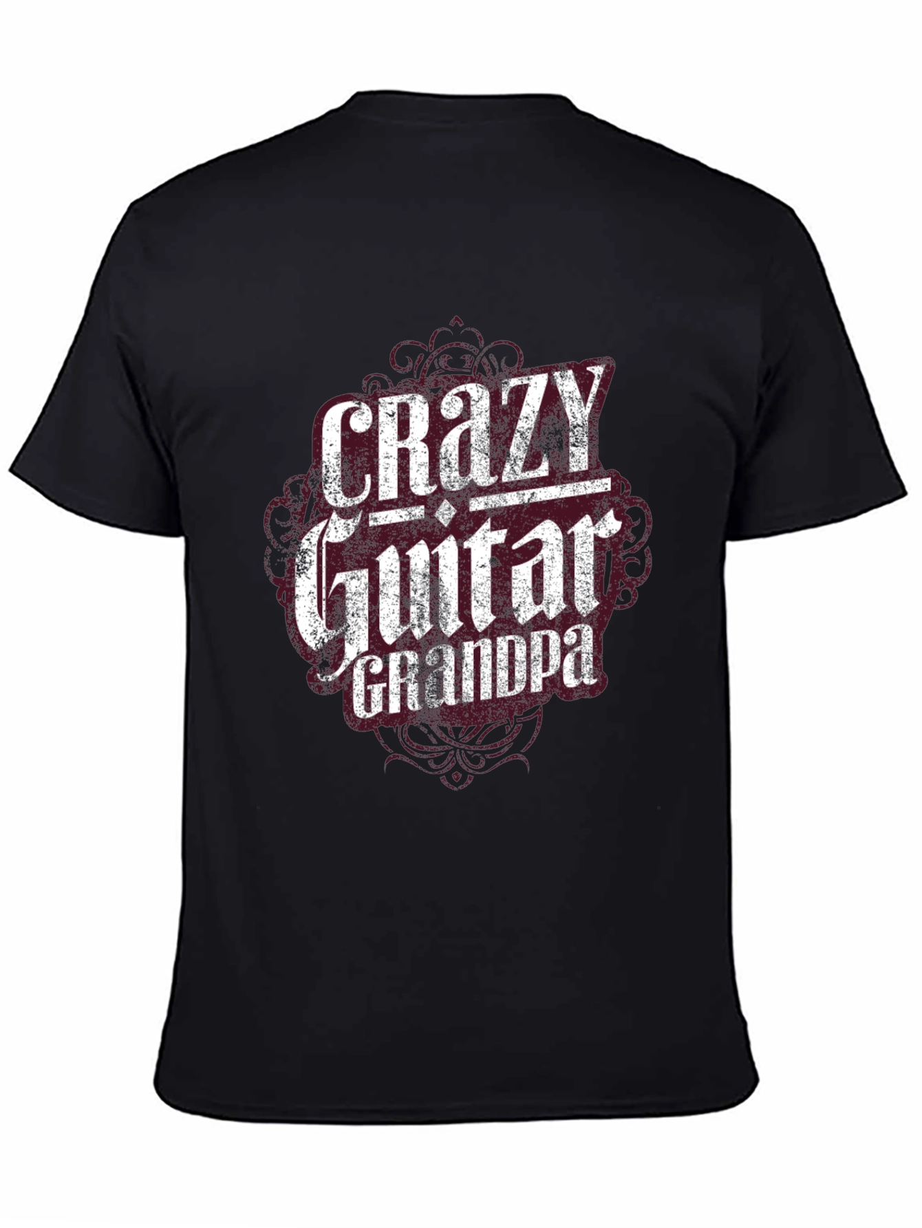 Crazy Guitar Grandpa Black T-Shirt