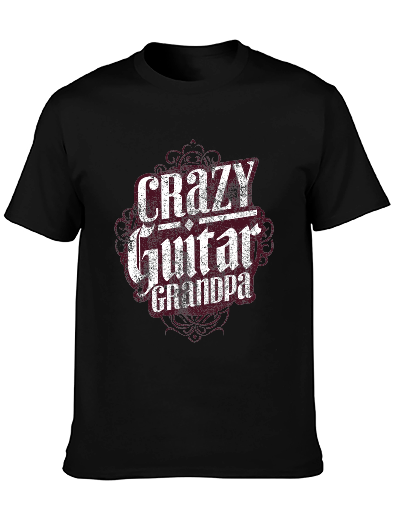Crazy Guitar Grandpa Black T-Shirt