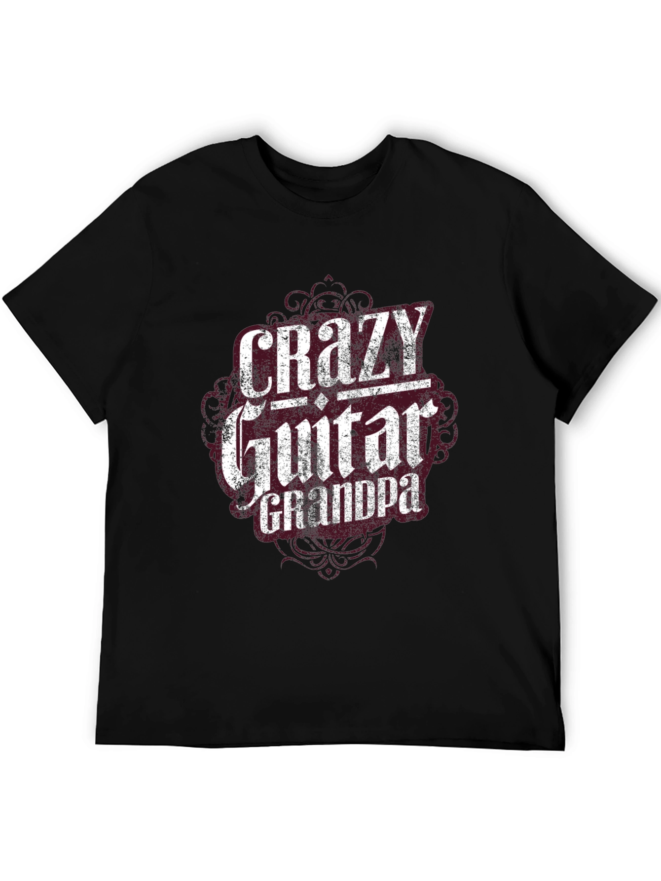 Crazy Guitar Grandpa Black T-Shirt