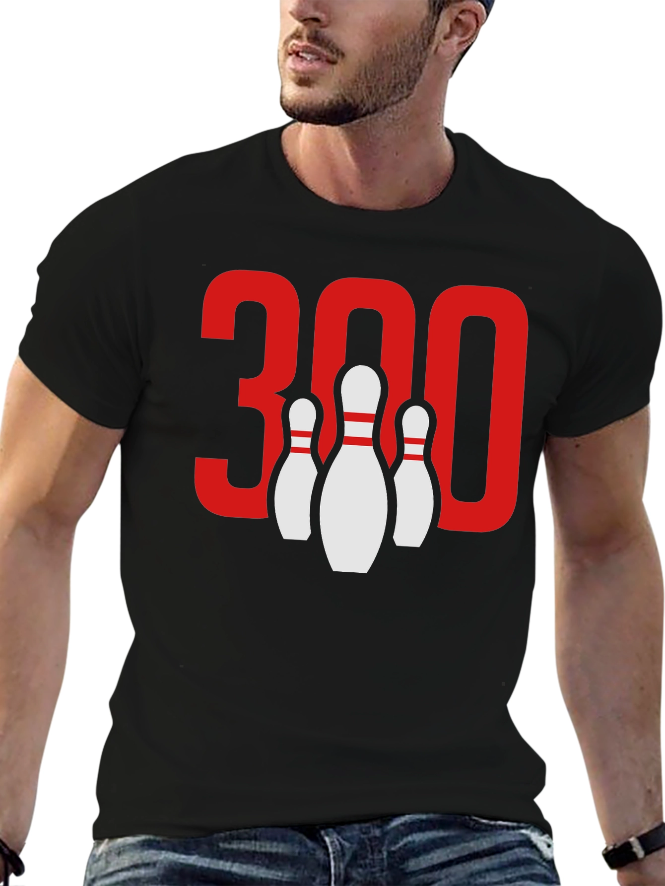 Bowling 300 Score Black T-Shirt
