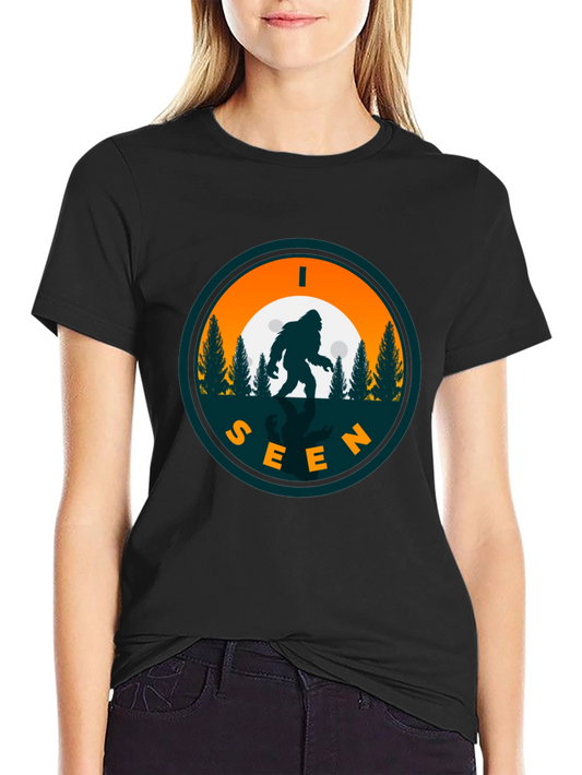 I Seen Sasquatch Black Graphic T-Shirt