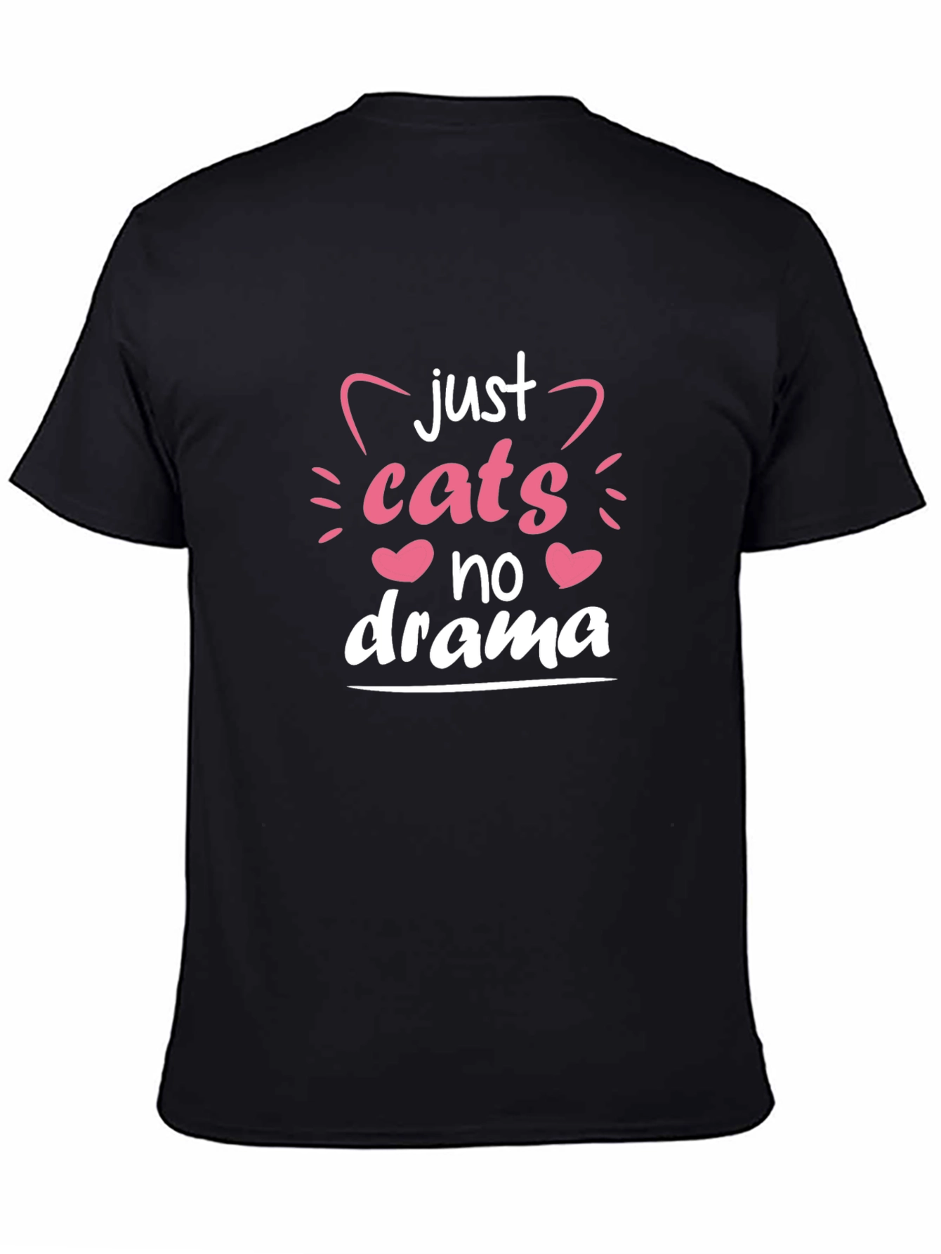 Just Cats No Drama Black T-Shirt