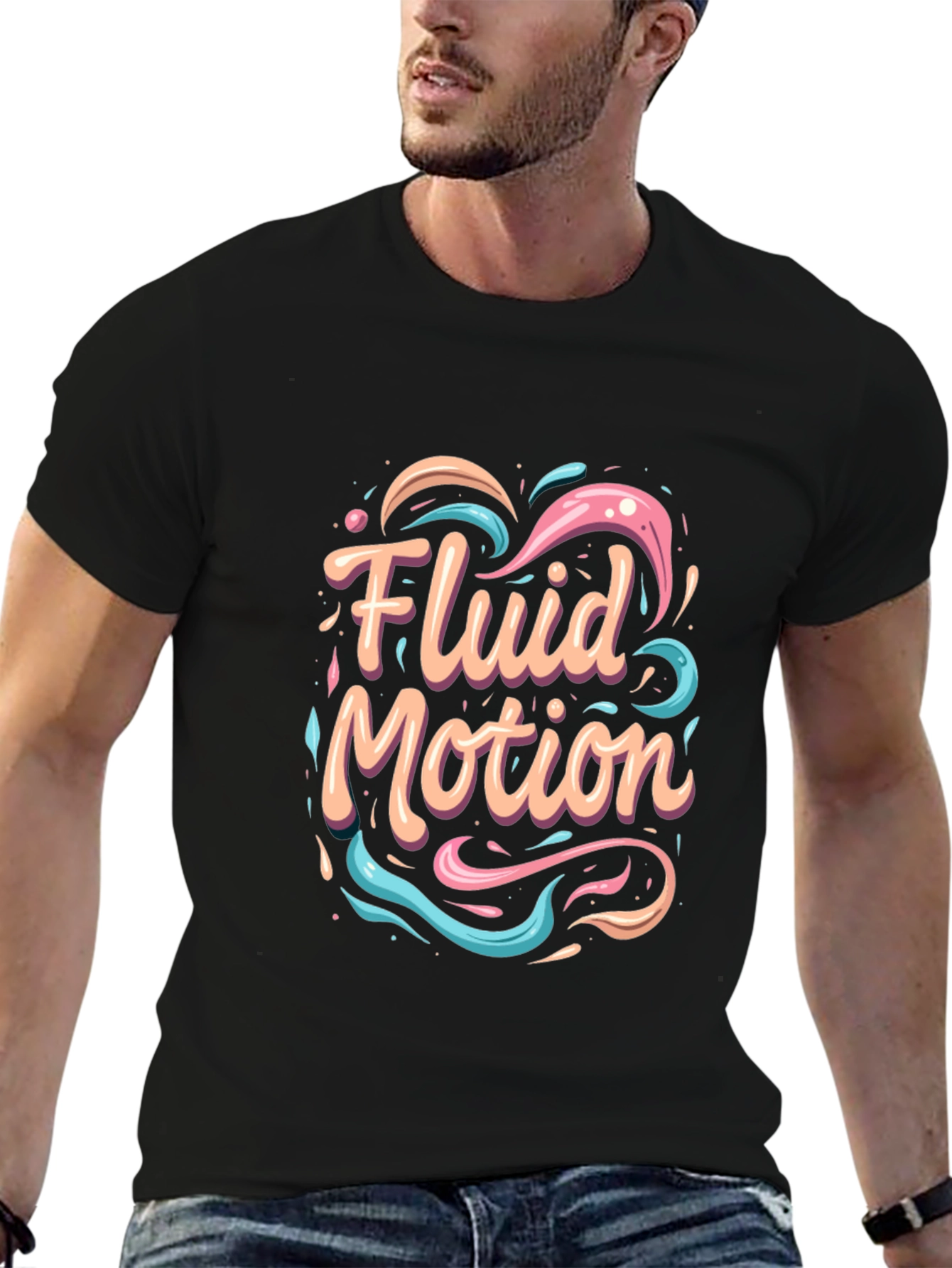 Fluid Motion Graphic Tee - Stylish Comfort