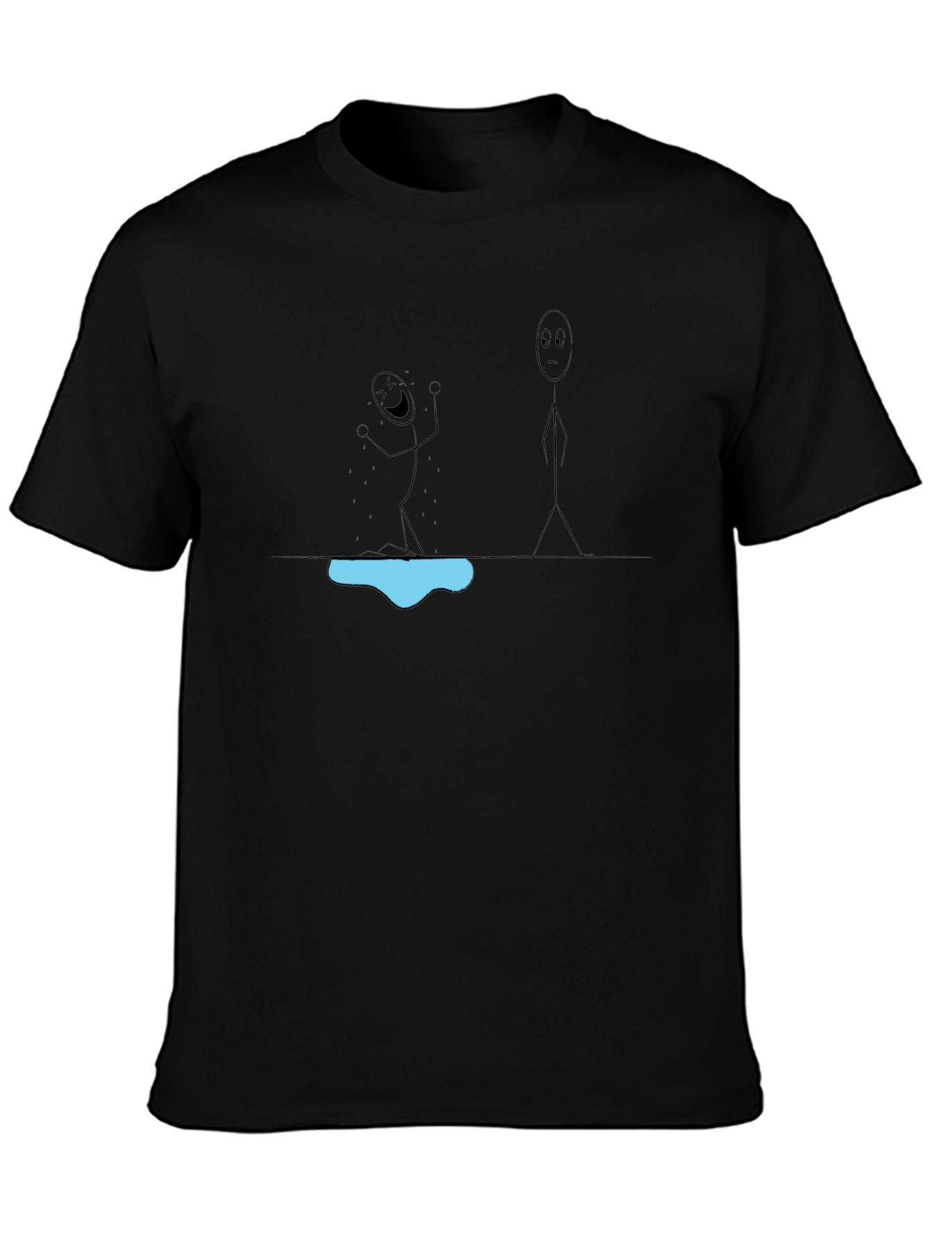 Funny Stick Figure T-Shirt - Happy Jumping