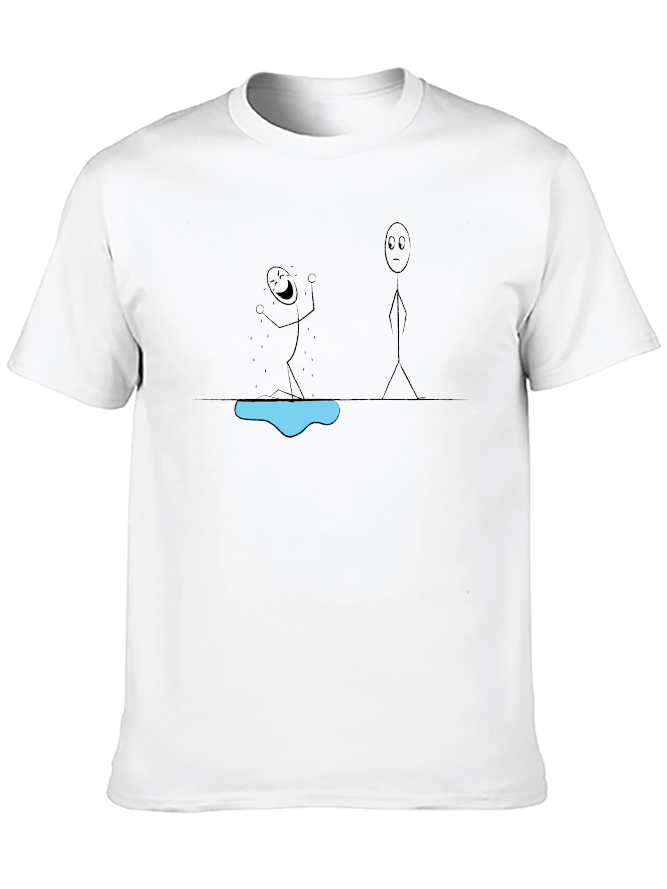 Funny Stick Figure T-Shirt - Happy Jumping