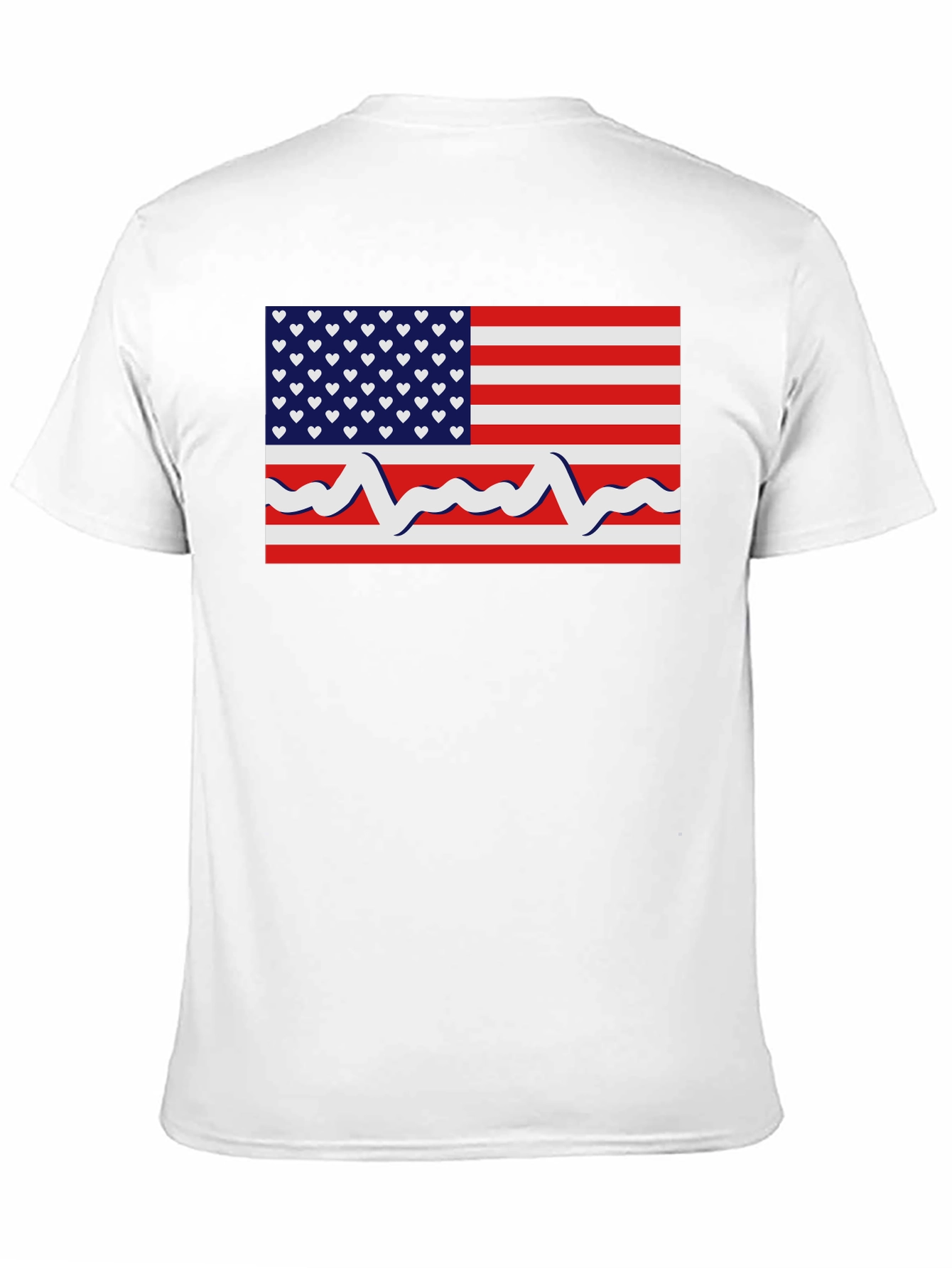 Patriotic Heartbeat USA Flag Graphic T-Shirt