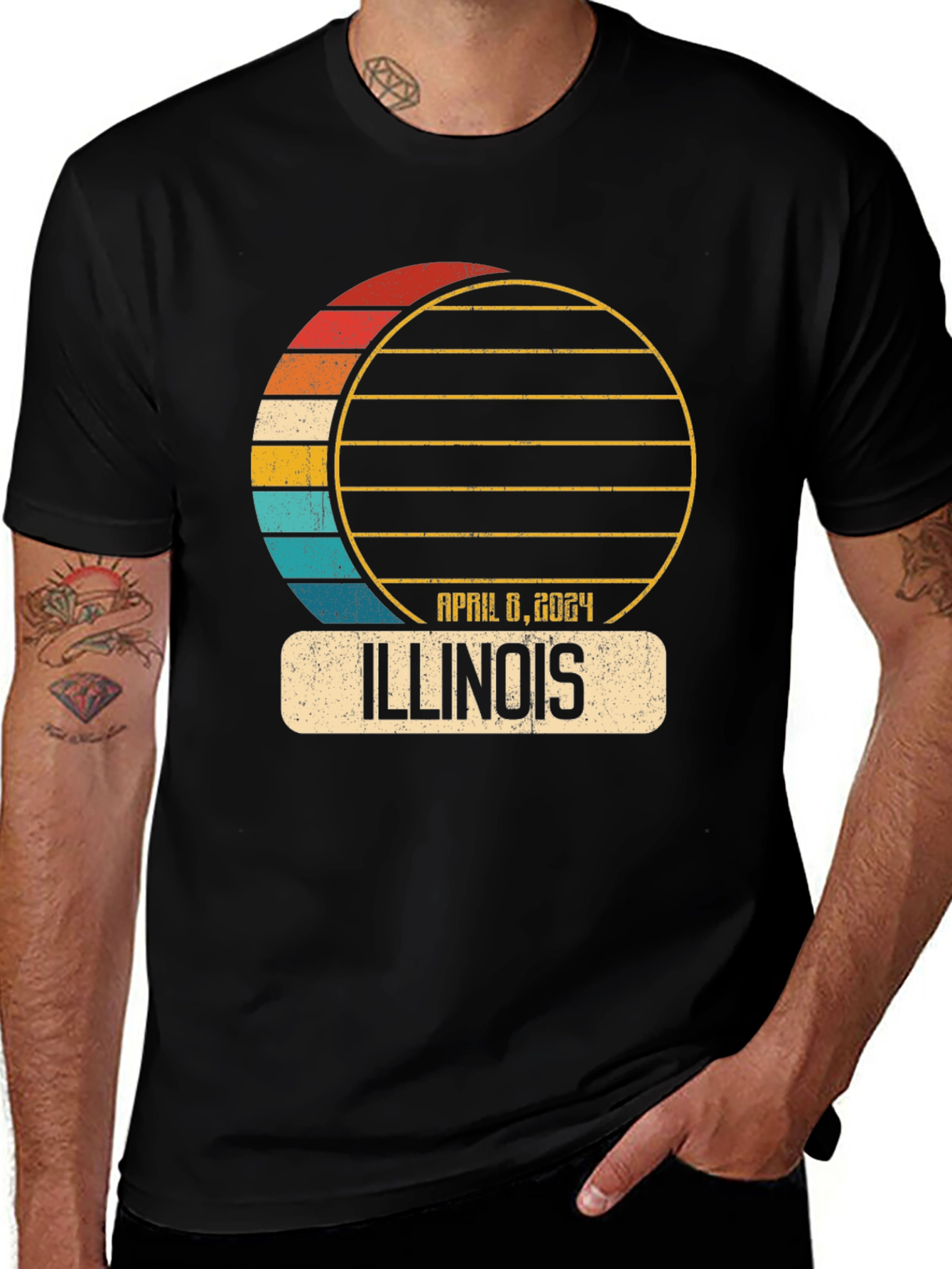 Illinois Eclipse April 8 2024 T-Shirt