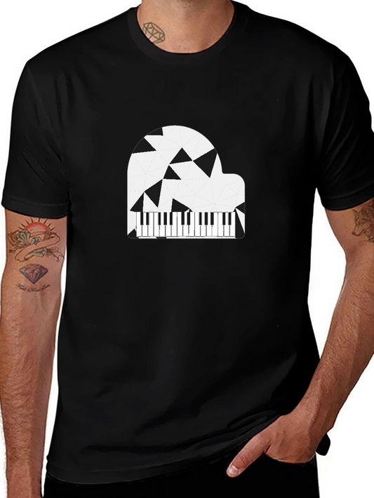 Abstract Piano Graphic T-Shirt