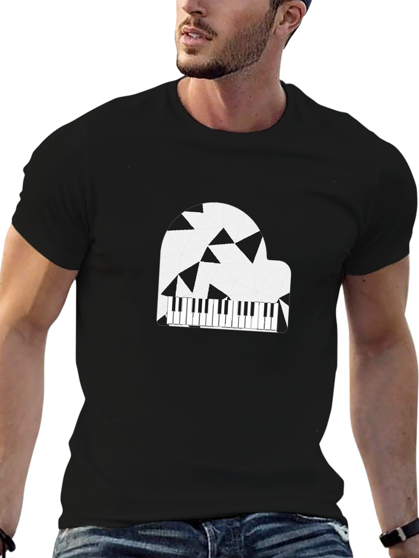 Abstract Piano Graphic T-Shirt