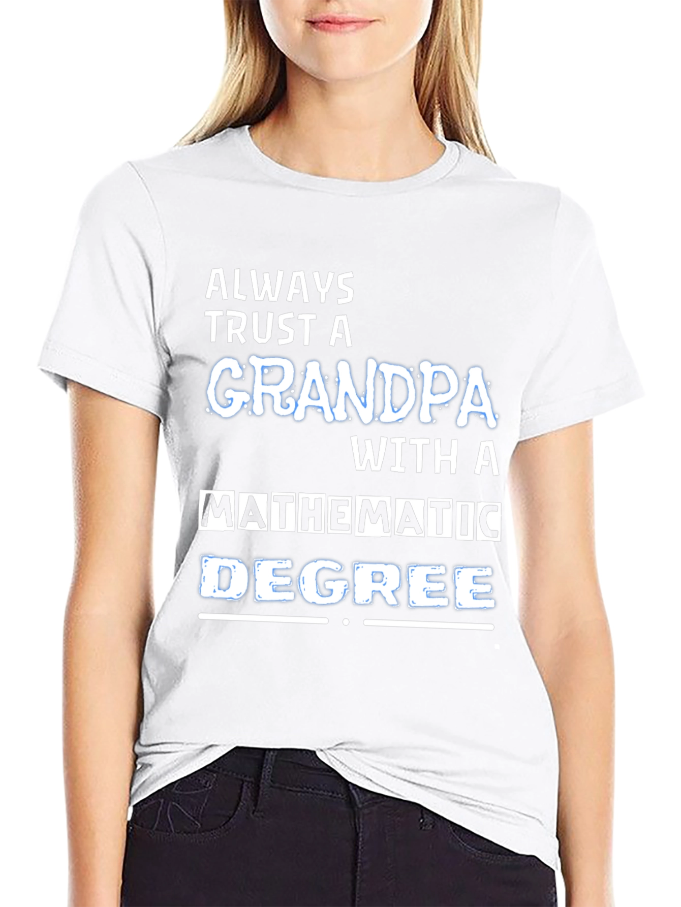 Trust a Grandpa with Math Degree Black T-Shirt