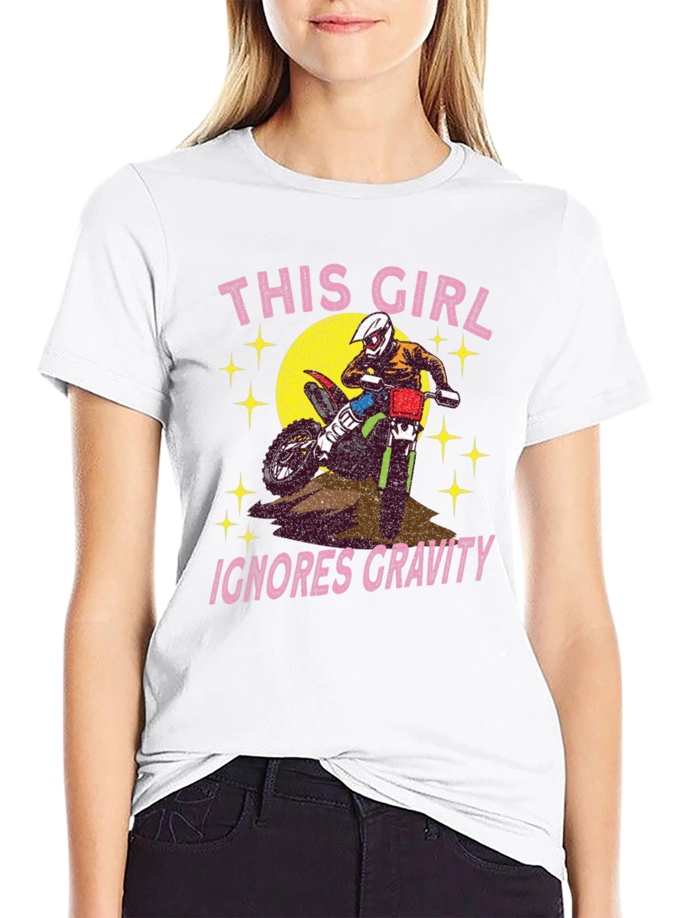 Girls Motocross Graphic Tee - Ignores Gravity