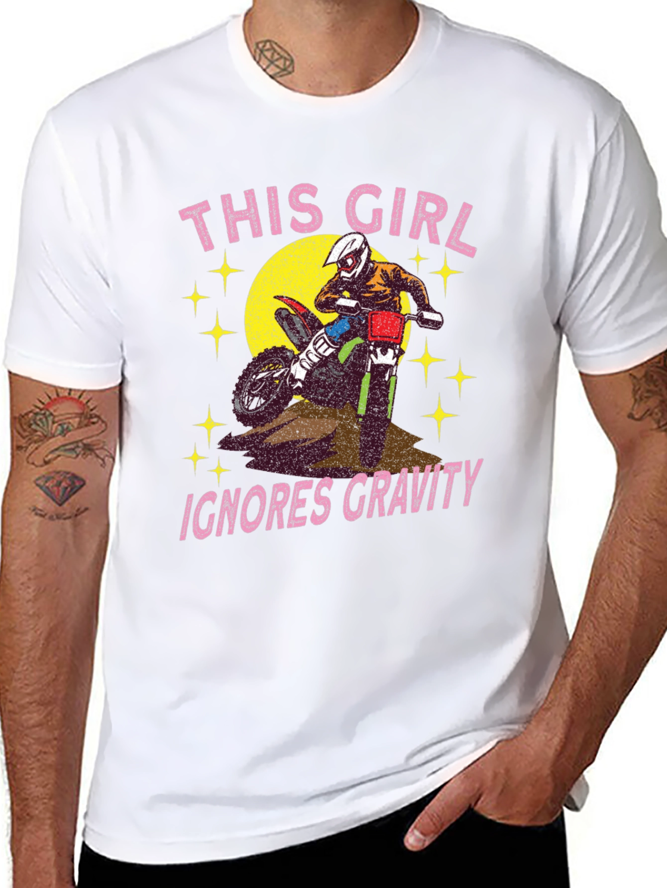 Girls Motocross Graphic Tee - Ignores Gravity