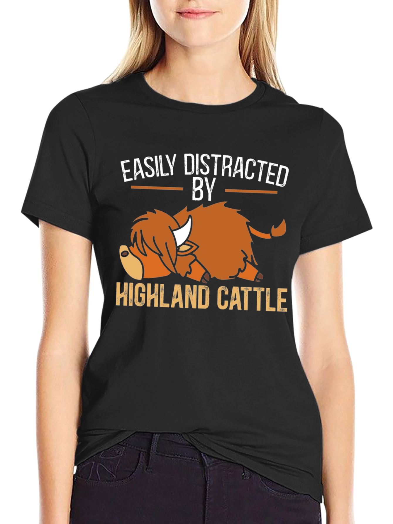 Easily Distracted By Highland Cattle T-Shirt
