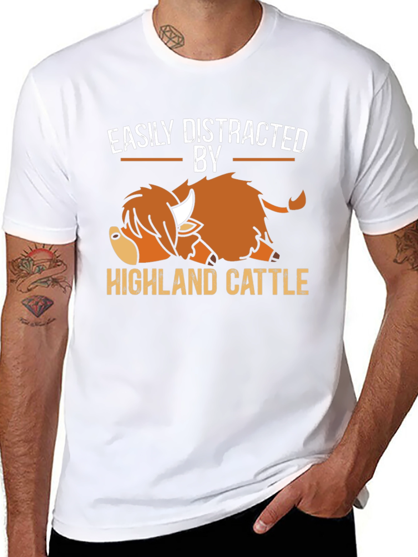 Easily Distracted By Highland Cattle T-Shirt