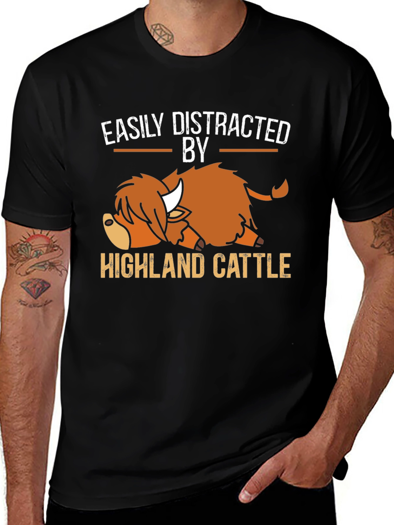 Easily Distracted By Highland Cattle T-Shirt