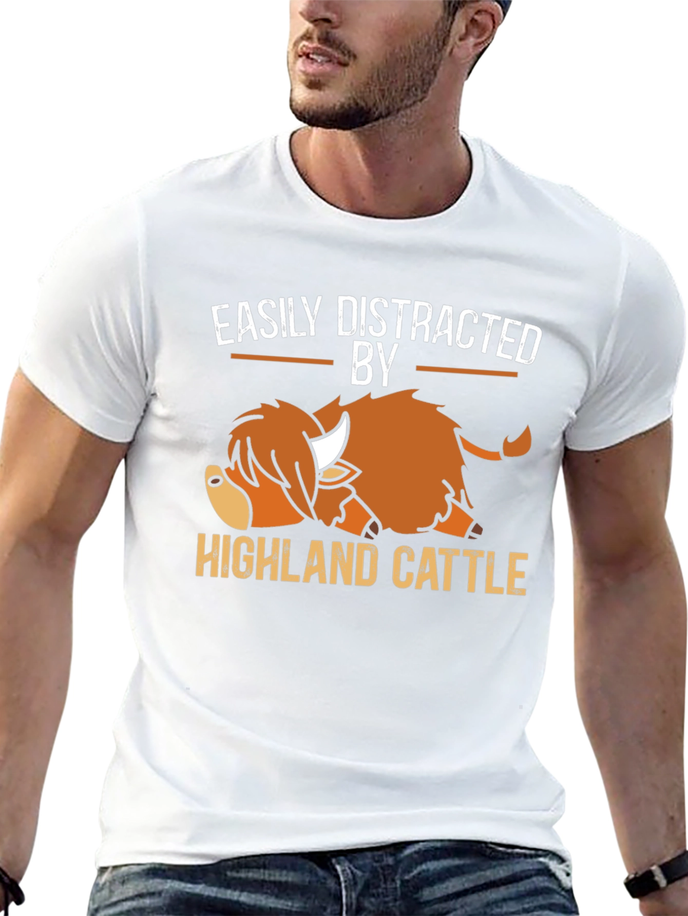 Easily Distracted By Highland Cattle T-Shirt