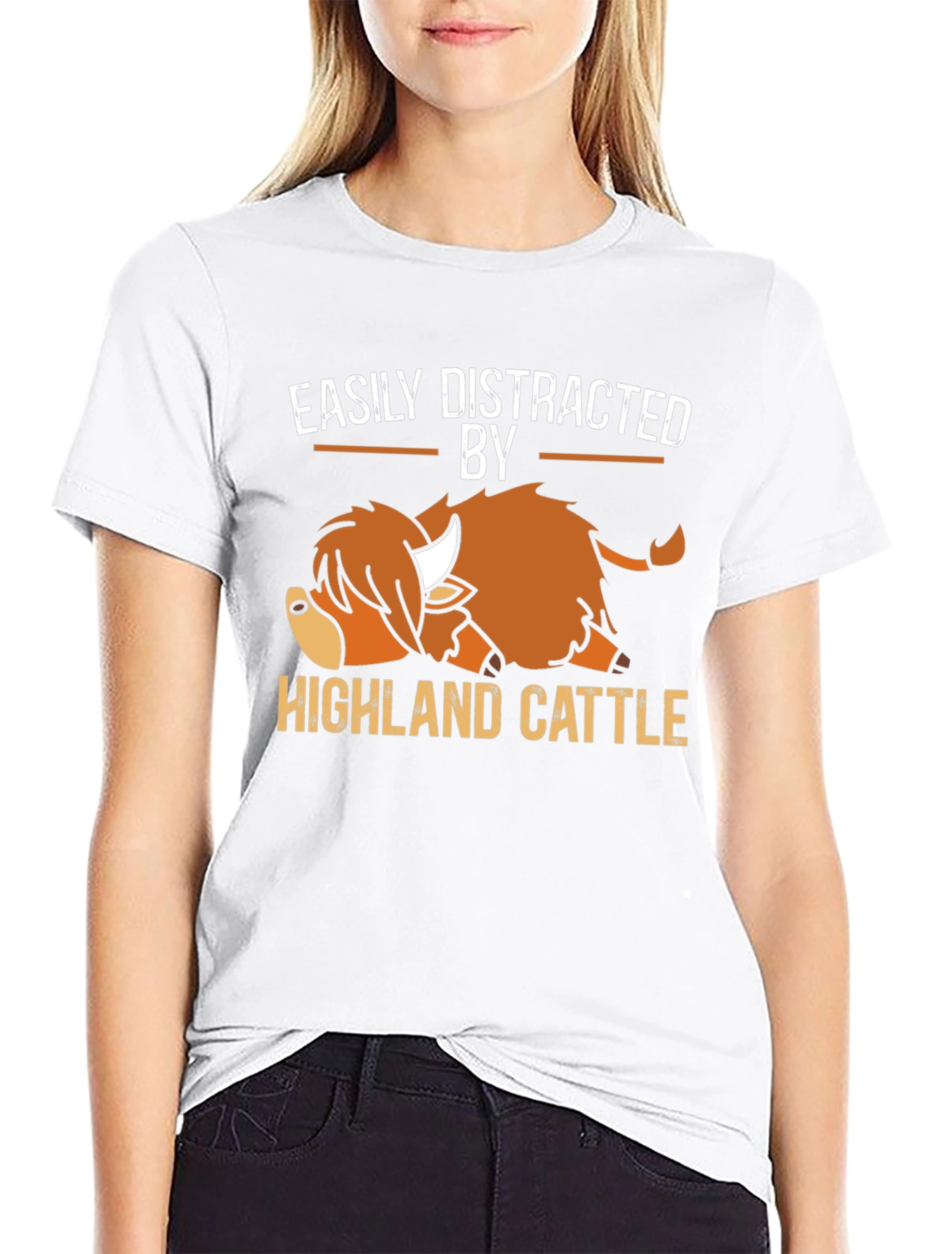 Easily Distracted By Highland Cattle T-Shirt