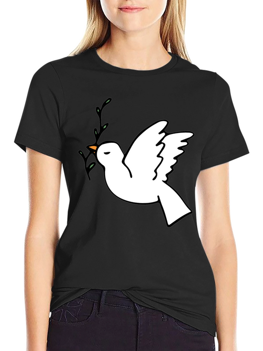 Peace Dove Graphic T-Shirt - Stylish Black Tee
