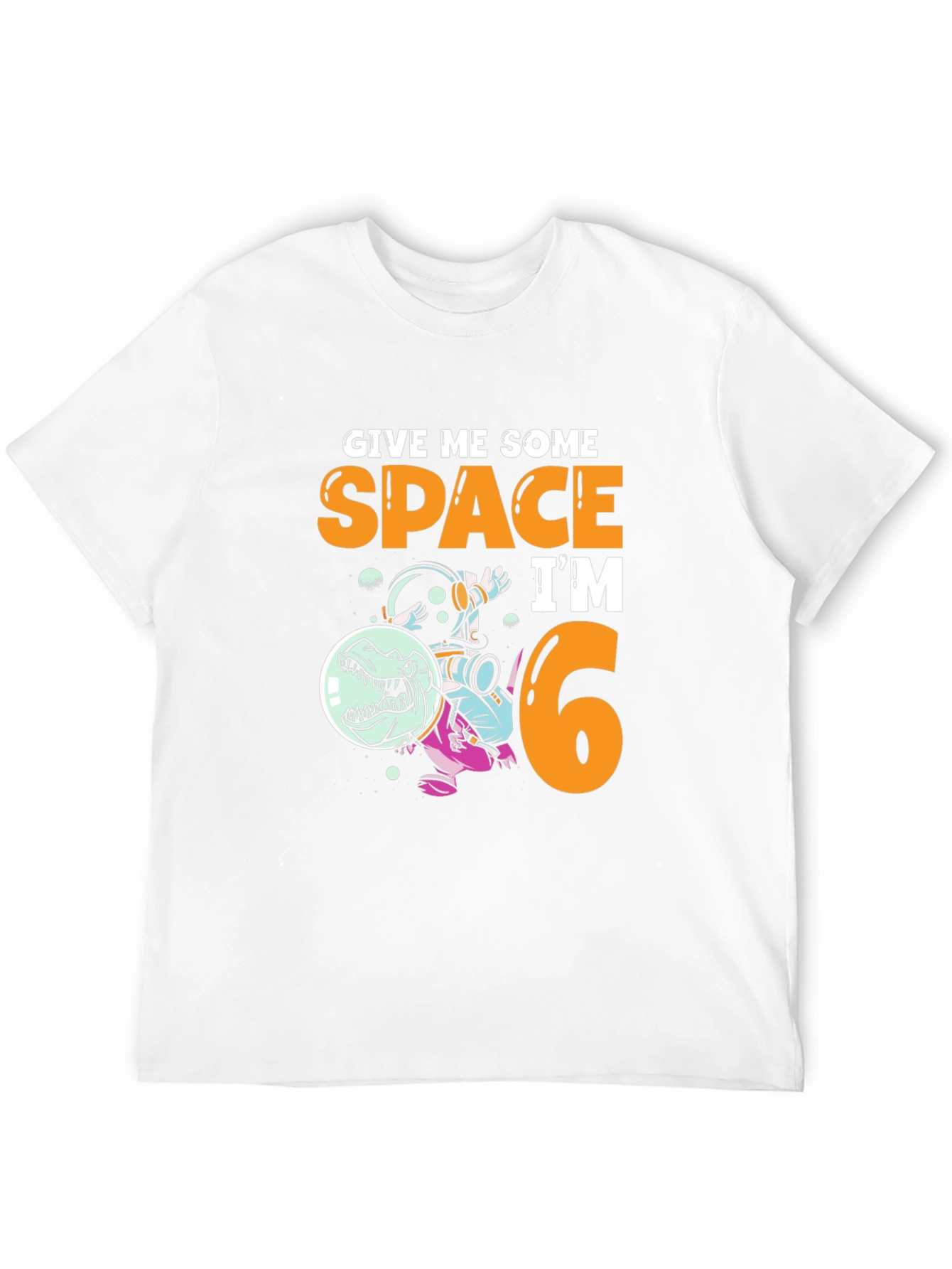 Dinosaur Astronaut 6th Birthday T-Shirt