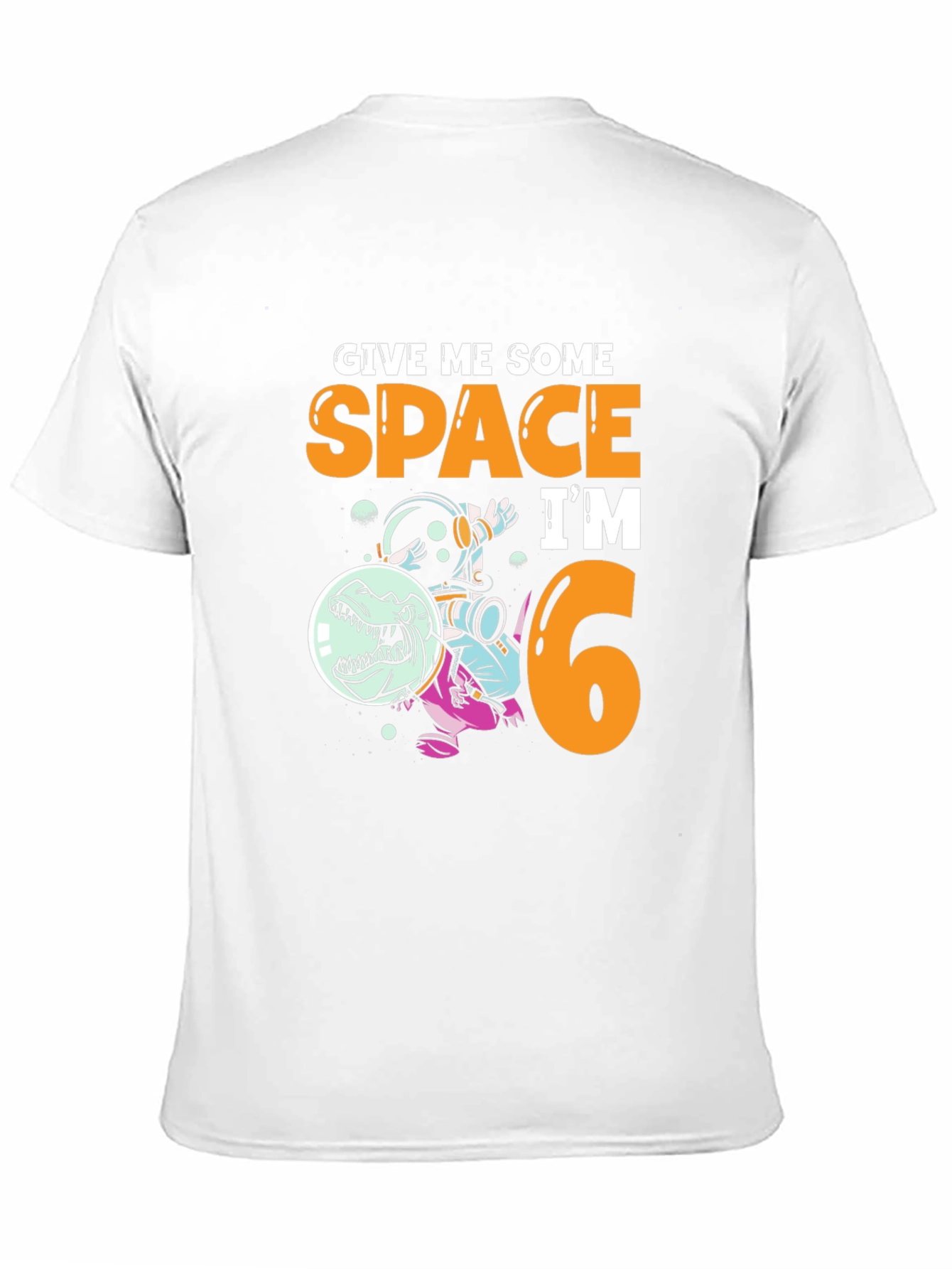 Dinosaur Astronaut 6th Birthday T-Shirt