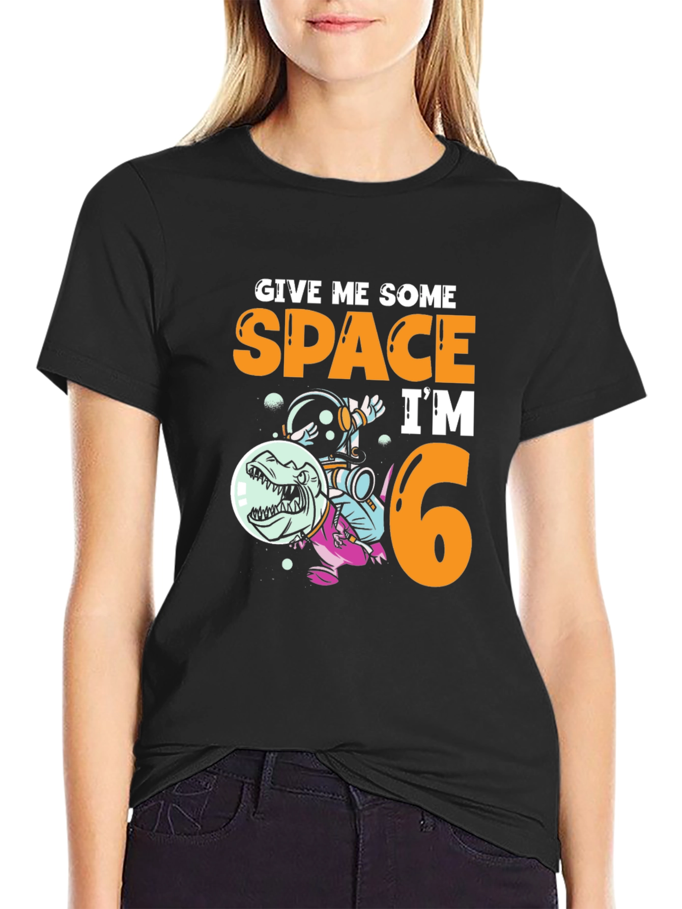 Dinosaur Astronaut 6th Birthday T-Shirt