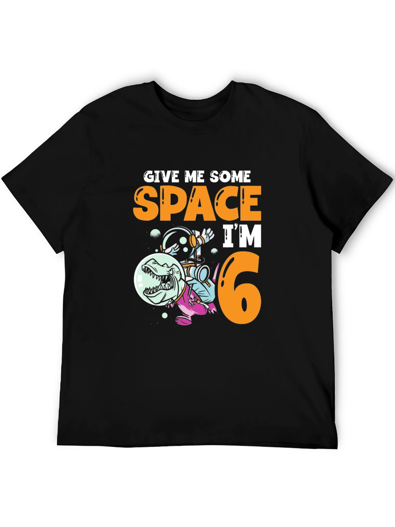 Dinosaur Astronaut 6th Birthday T-Shirt