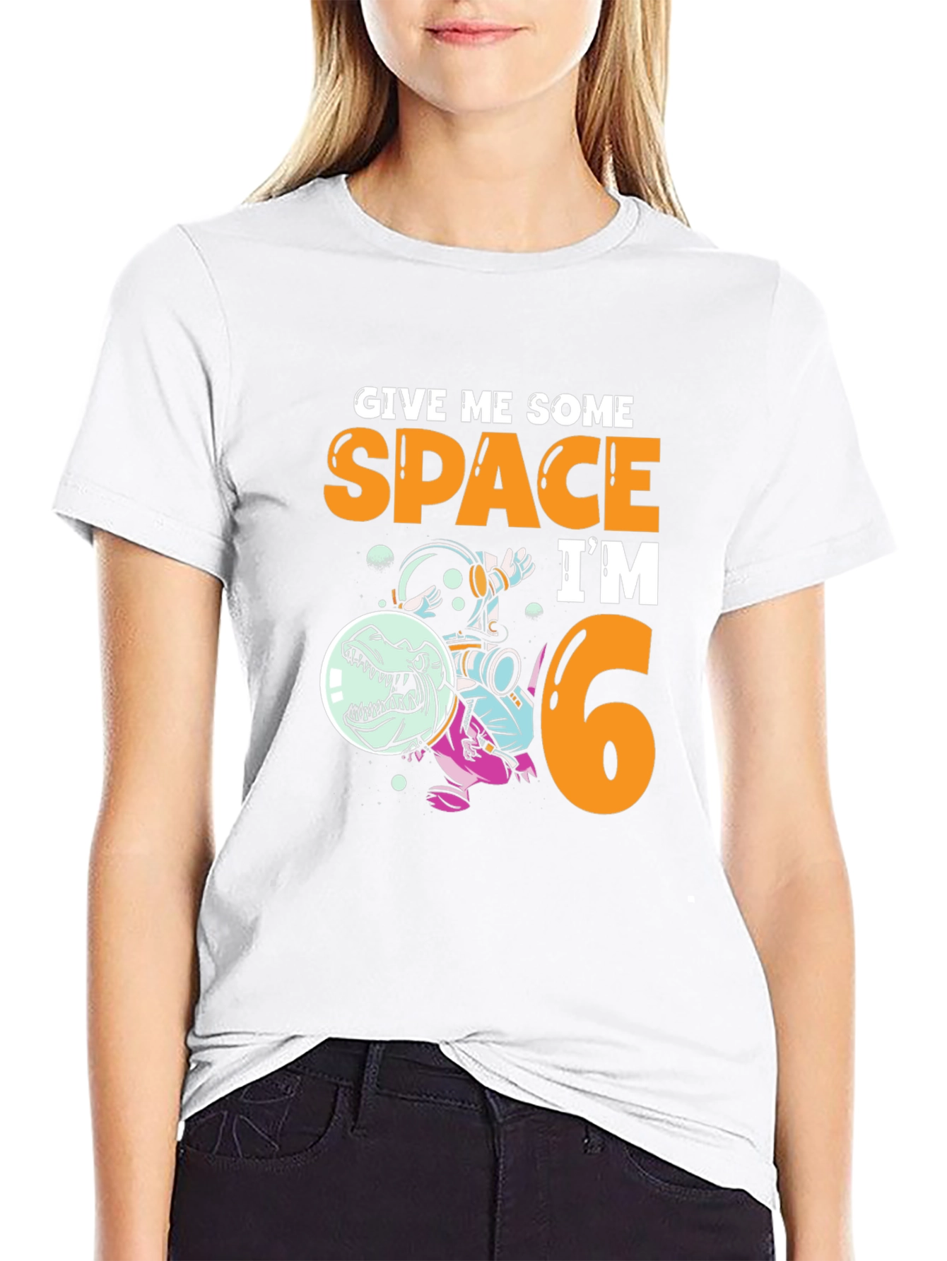 Dinosaur Astronaut 6th Birthday T-Shirt