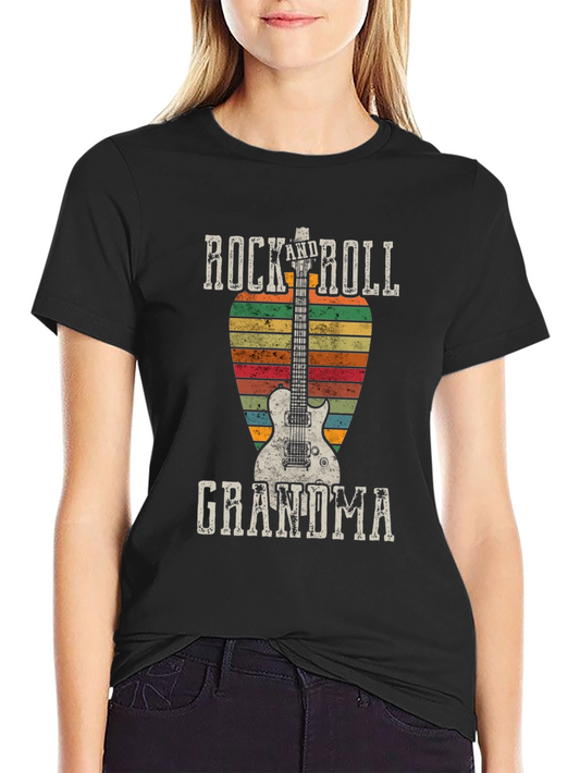 Rock and Roll Grandma Guitar T-Shirt - Vintage Style