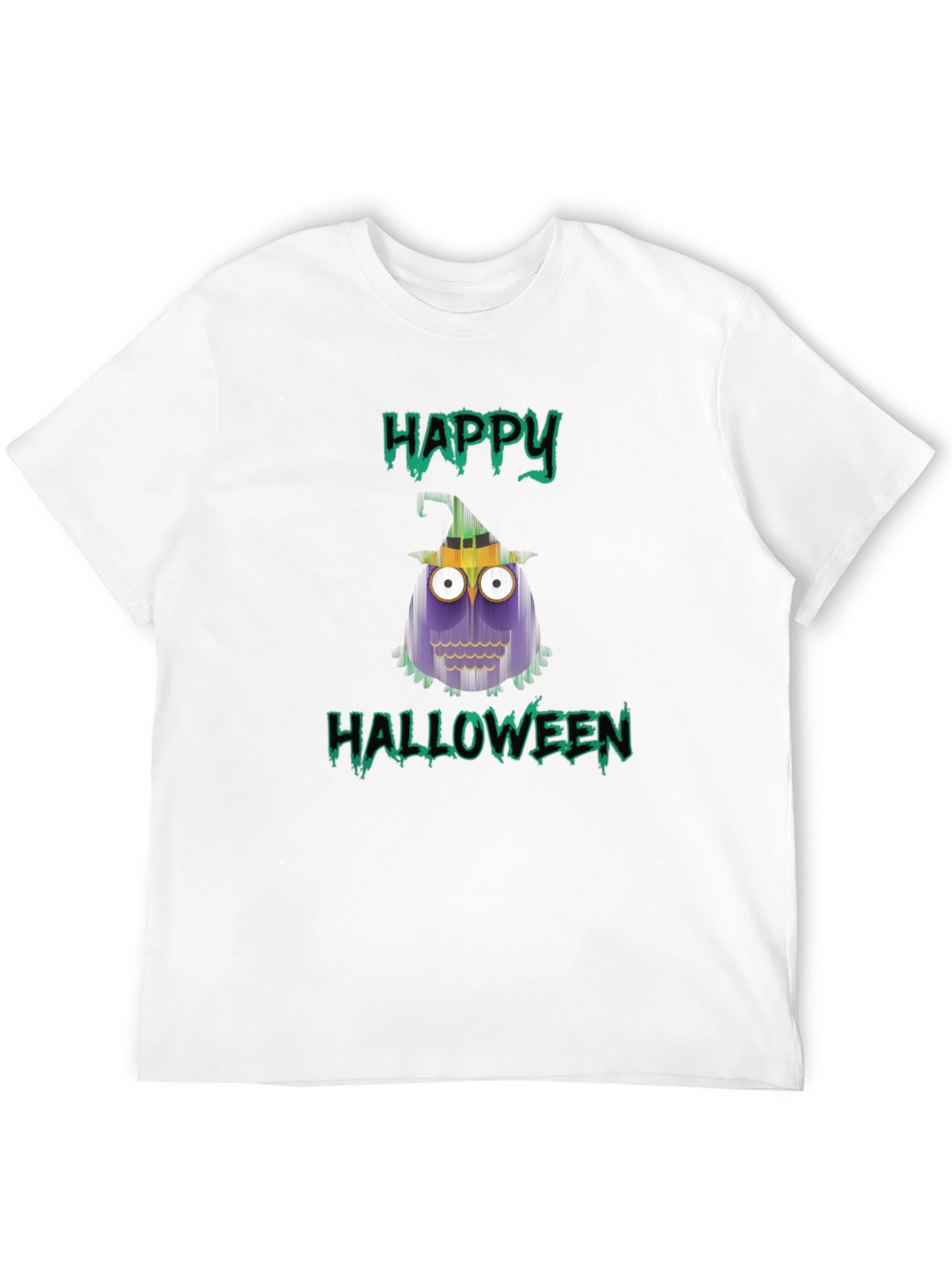 Happy Halloween Owl T-Shirt - Mens Black Tee