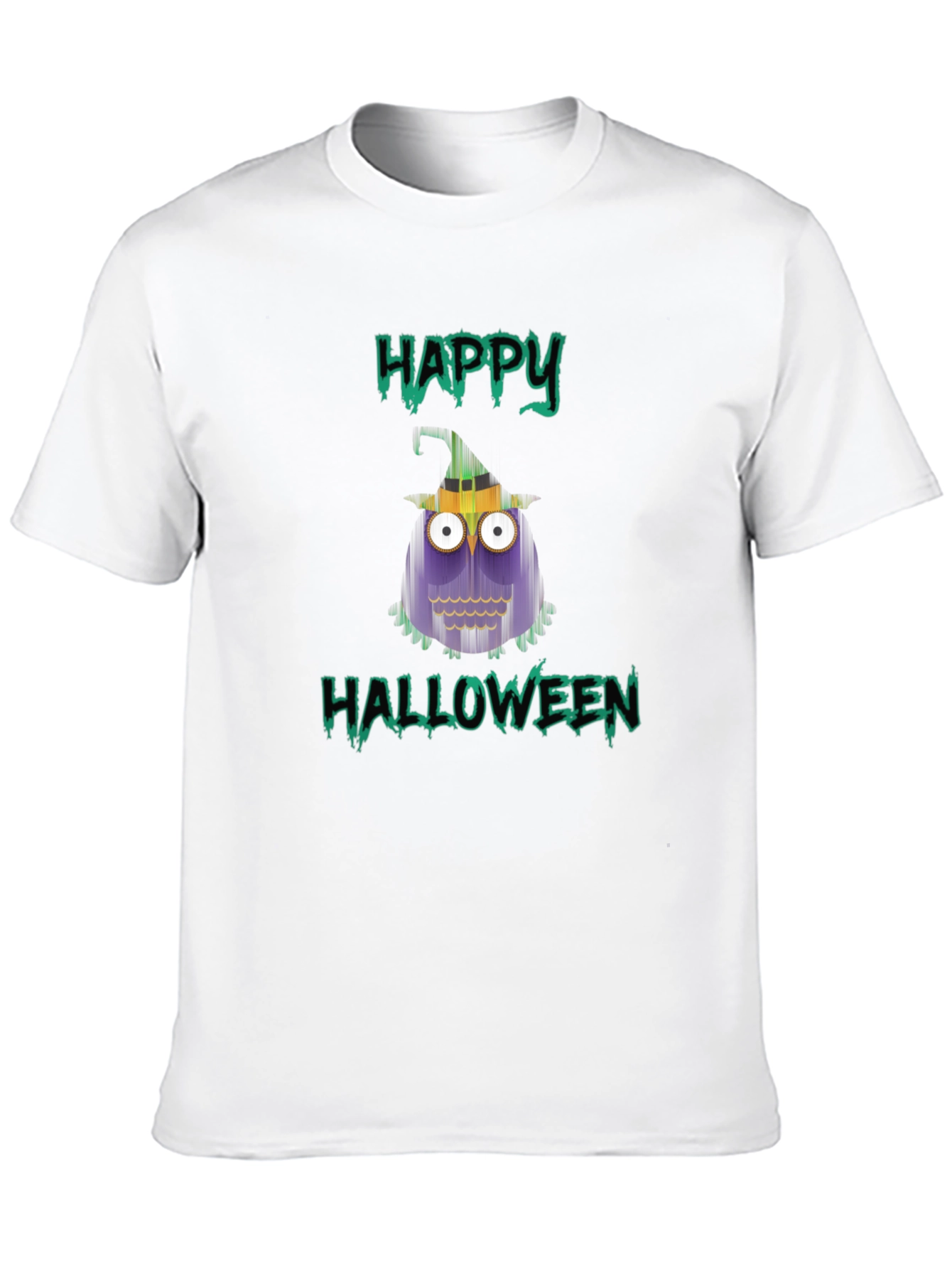 Happy Halloween Owl T-Shirt - Mens Black Tee